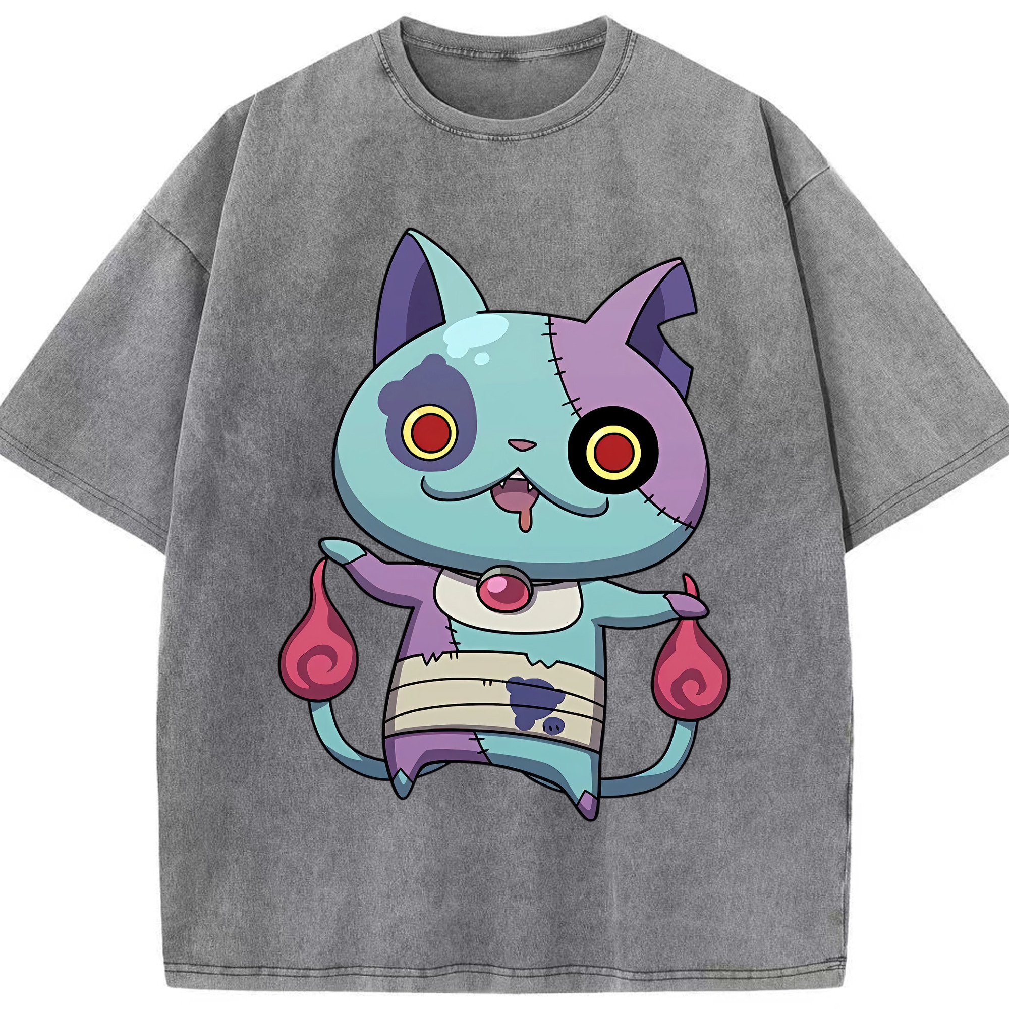 （画像用） 妖怪ウォッチ Yo-kai Watch 綿100% ヴィンテージ風 半袖Tシャツ（フロントプリント）