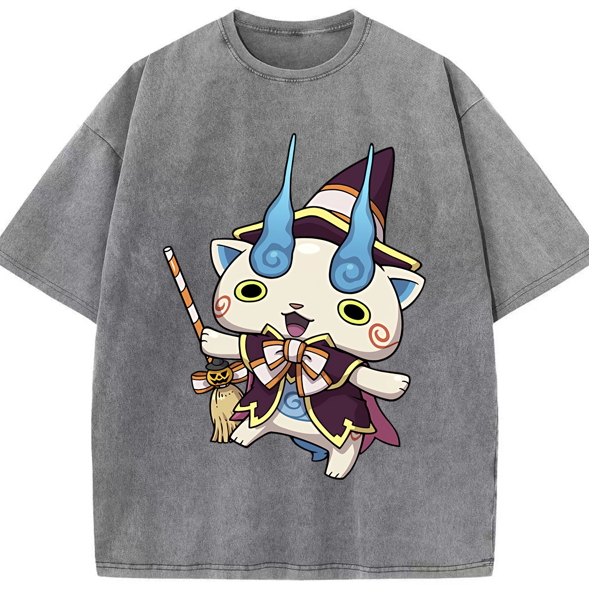 （画像用） 妖怪ウォッチ Yo-kai Watch 綿100% ヴィンテージ風 半袖Tシャツ（フロントプリント）