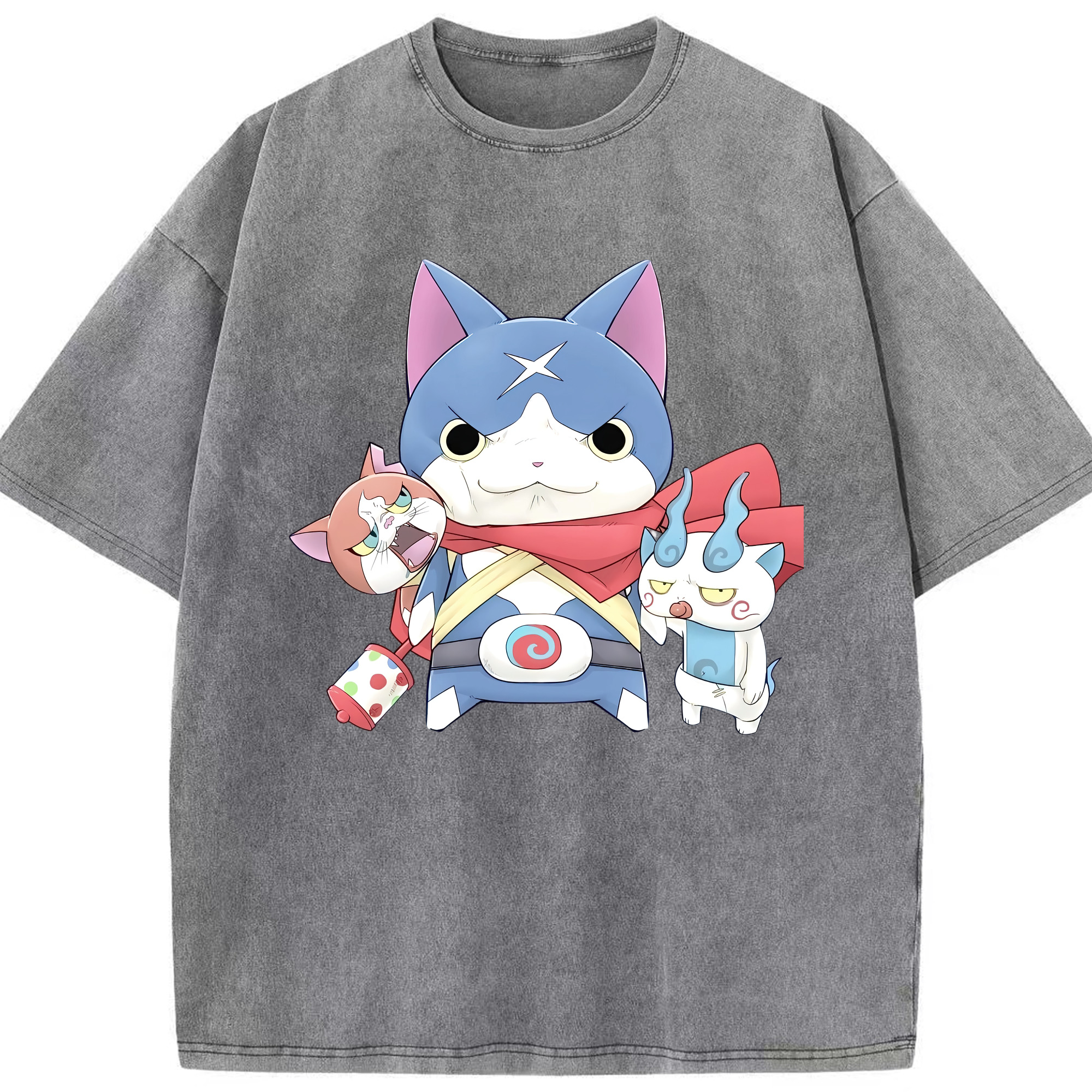（画像用） 妖怪ウォッチ Yo-kai Watch 綿100% ヴィンテージ風 半袖Tシャツ（フロントプリント）