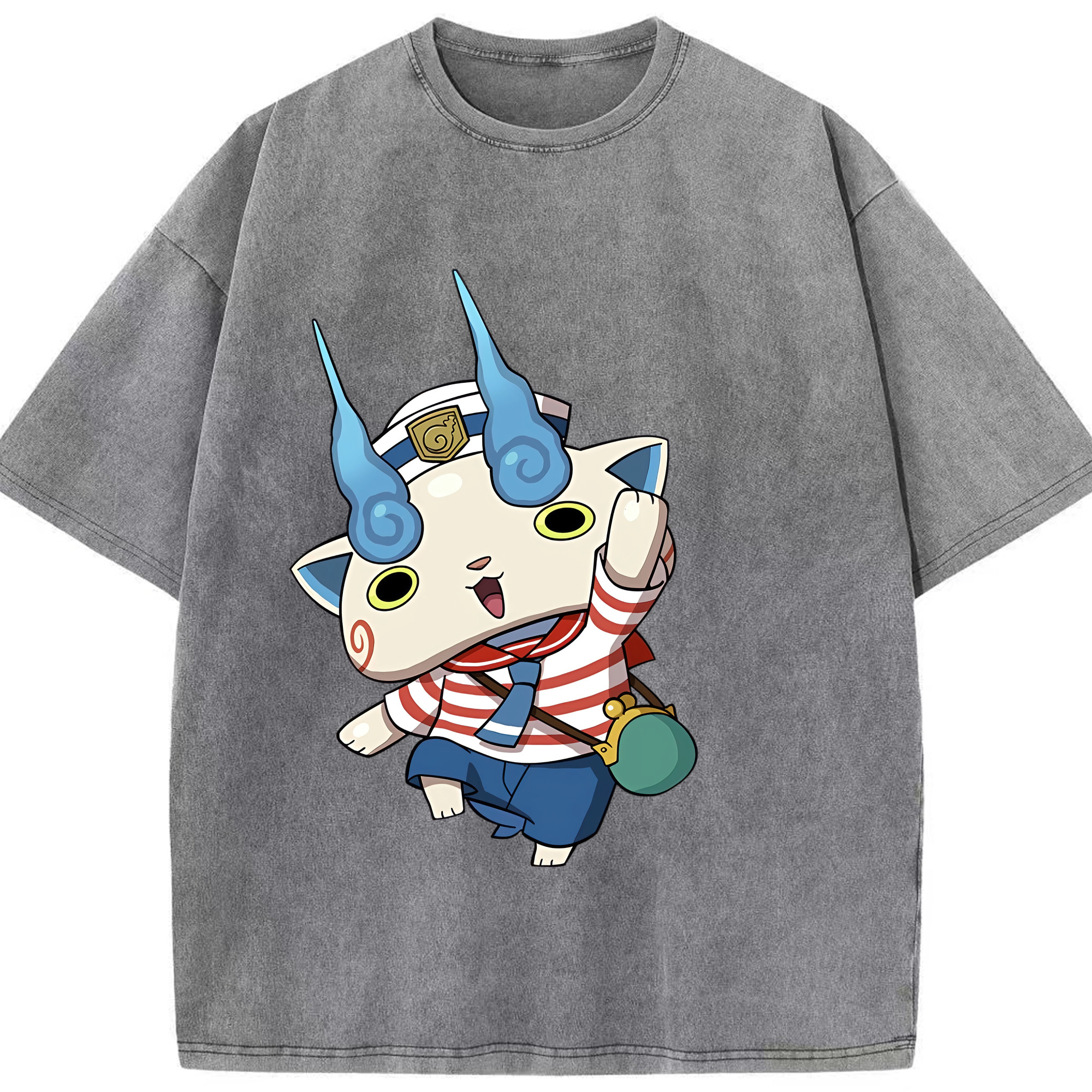 （画像用） 妖怪ウォッチ Yo-kai Watch 綿100% ヴィンテージ風 半袖Tシャツ（フロントプリント）