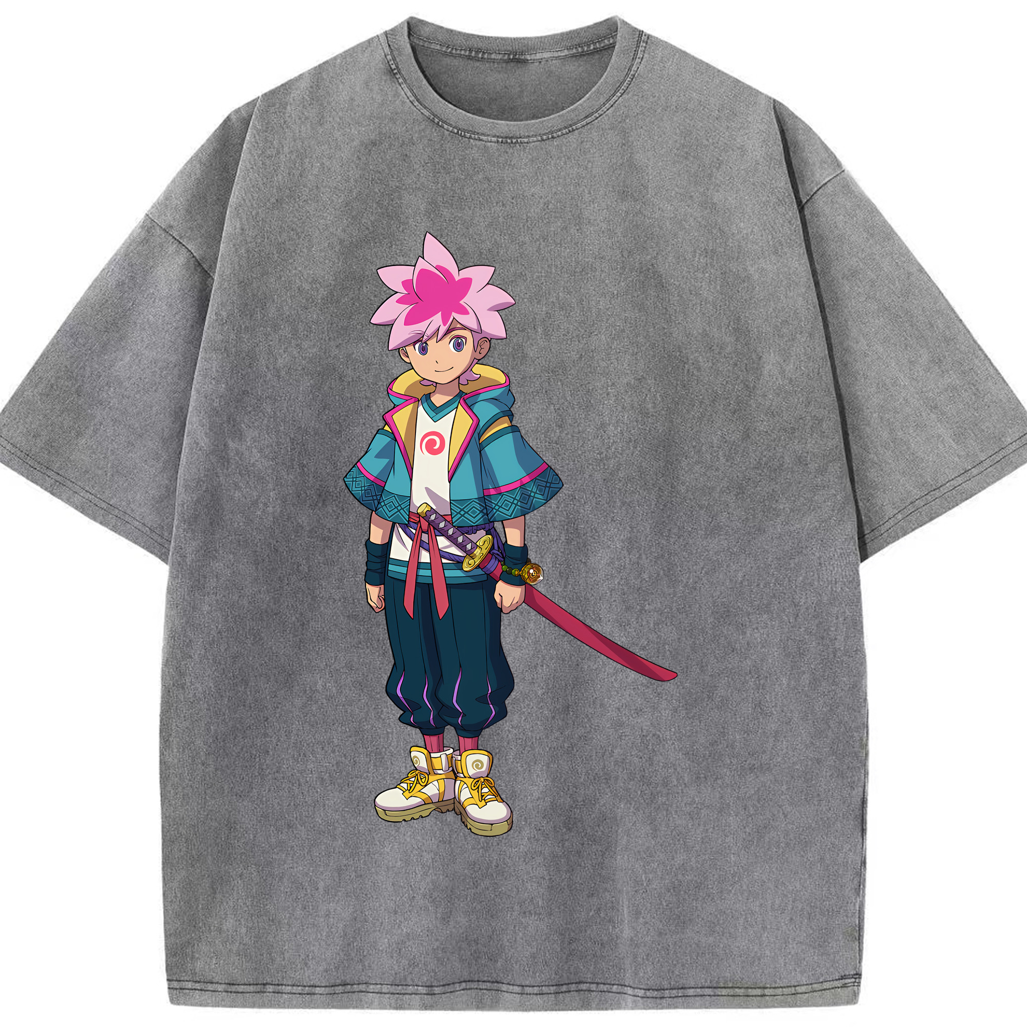 （画像用） 妖怪ウォッチ Yo-kai Watch 綿100% ヴィンテージ風 半袖Tシャツ（フロントプリント）