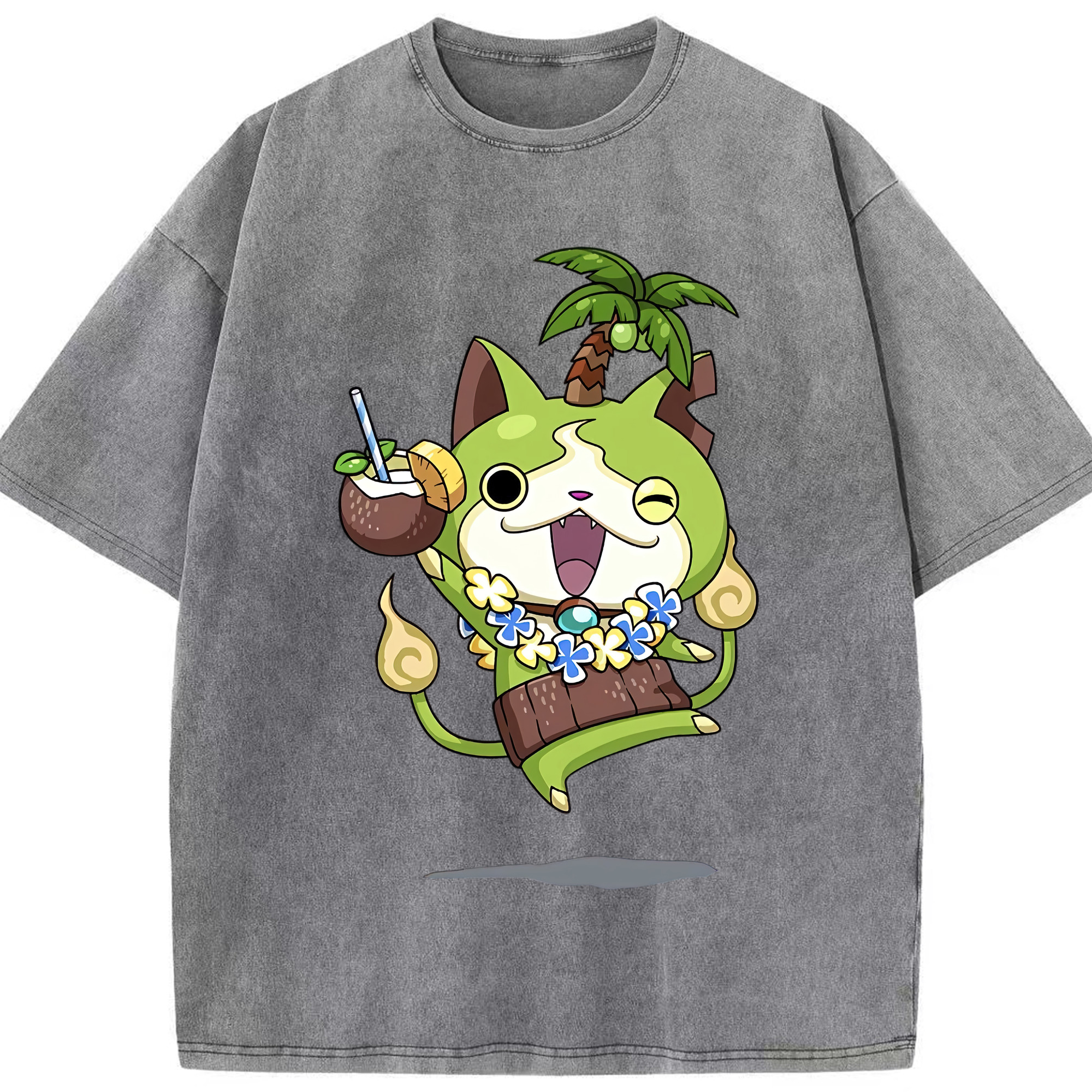 （画像用） 妖怪ウォッチ Yo-kai Watch 綿100% ヴィンテージ風 半袖Tシャツ（フロントプリント）
