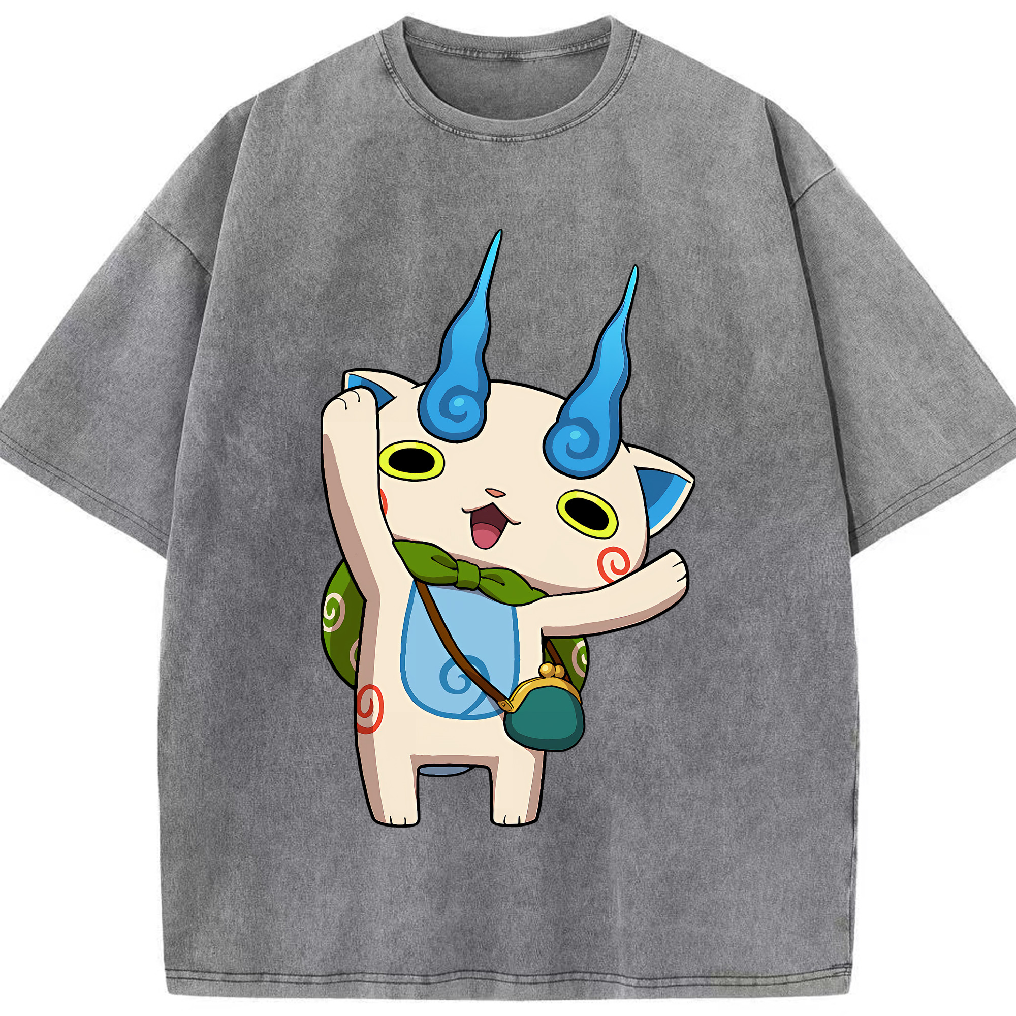 （画像用） 妖怪ウォッチ Yo-kai Watch 綿100% ヴィンテージ風 半袖Tシャツ（フロントプリント）
