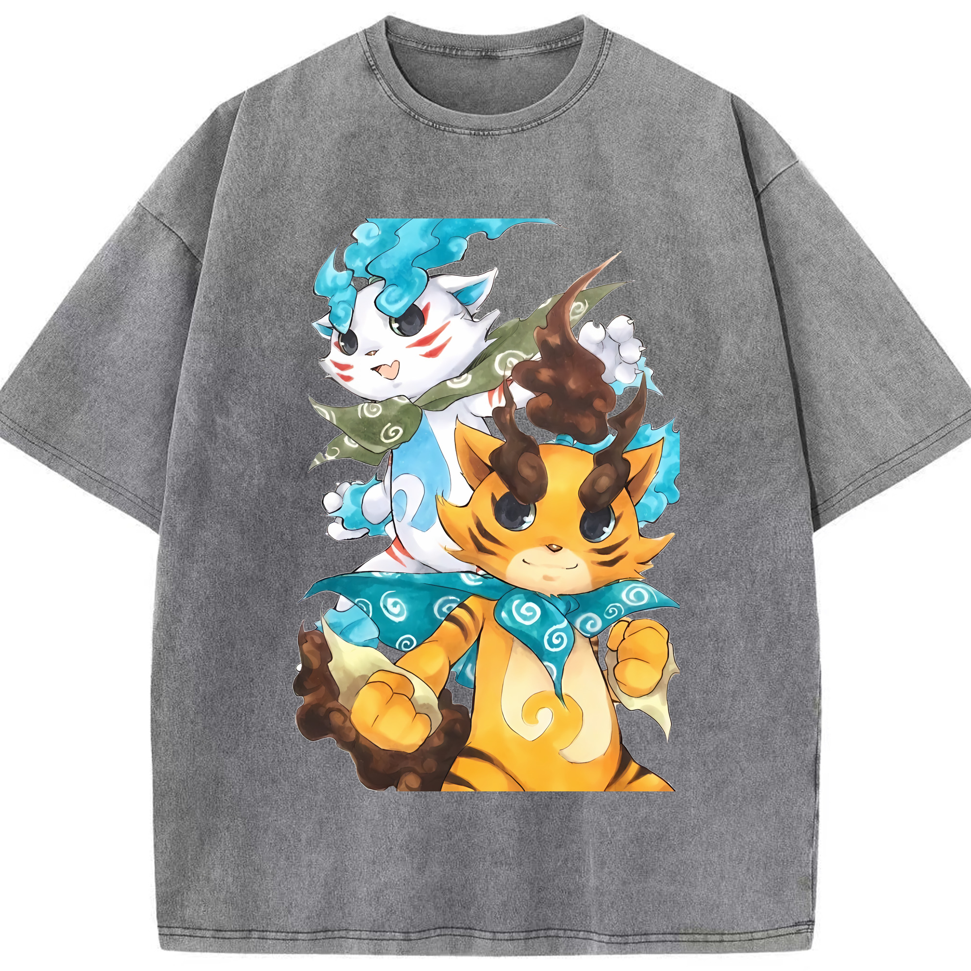 （画像用） 妖怪ウォッチ Yo-kai Watch 綿100% ヴィンテージ風 半袖Tシャツ（フロントプリント）