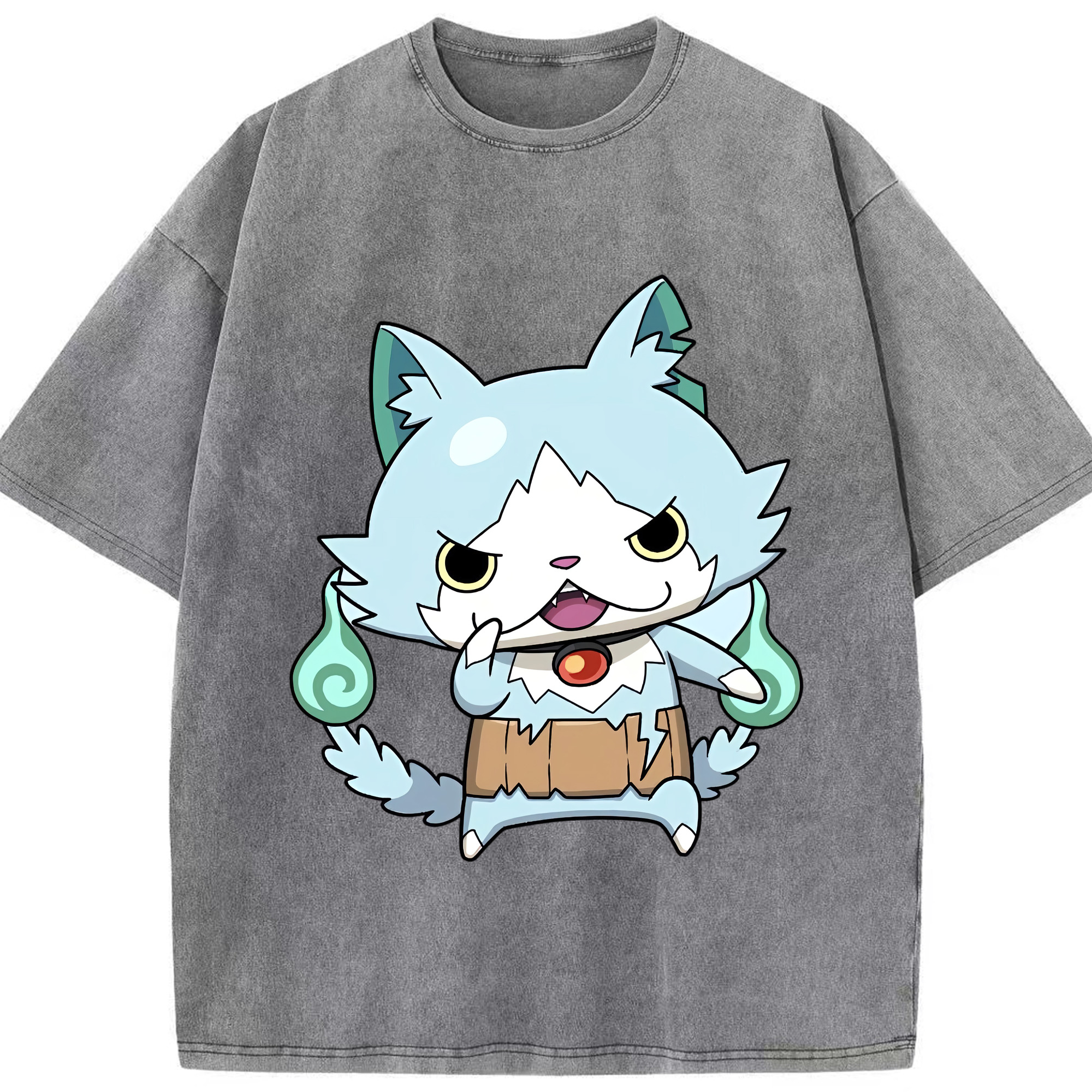 （画像用） 妖怪ウォッチ Yo-kai Watch 綿100% ヴィンテージ風 半袖Tシャツ（フロントプリント）