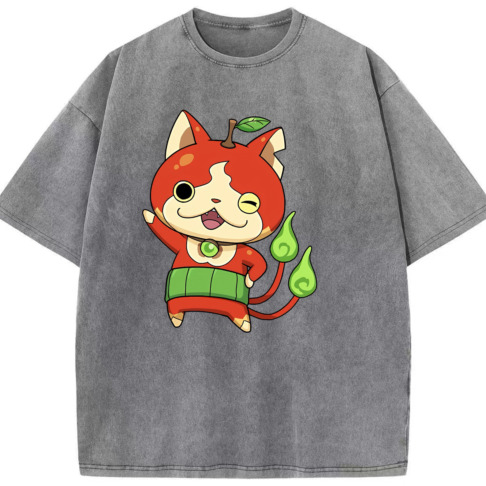 （画像用） 妖怪ウォッチ Yo-kai Watch 綿100% ヴィンテージ風 半袖Tシャツ（フロントプリント）