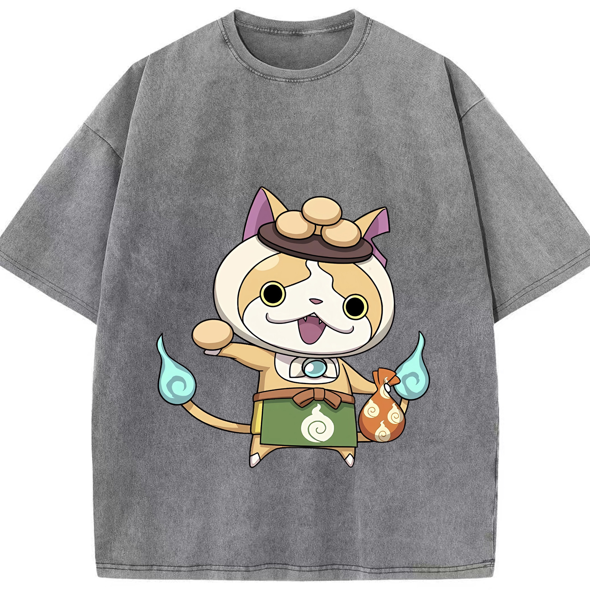 （画像用） 妖怪ウォッチ Yo-kai Watch 綿100% ヴィンテージ風 半袖Tシャツ（フロントプリント）