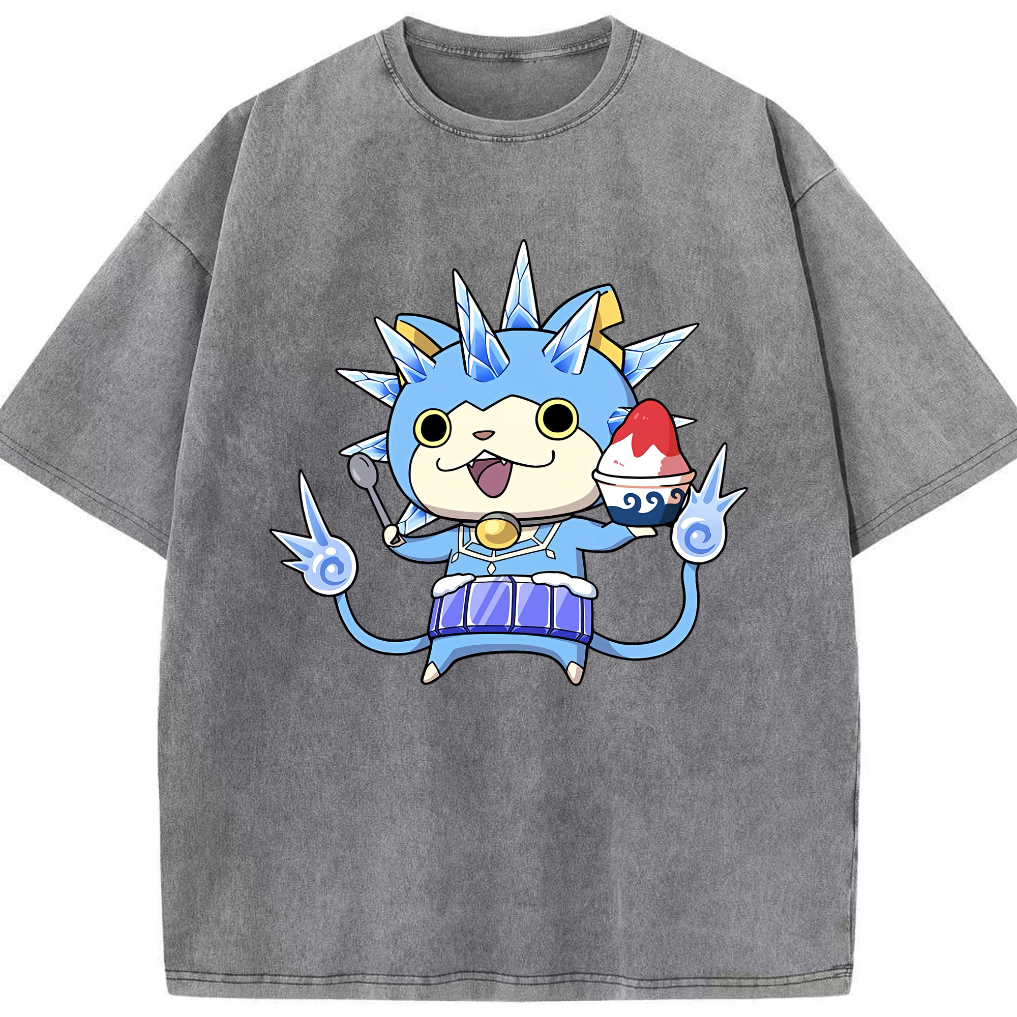 （画像用） 妖怪ウォッチ Yo-kai Watch 綿100% ヴィンテージ風 半袖Tシャツ（フロントプリント）