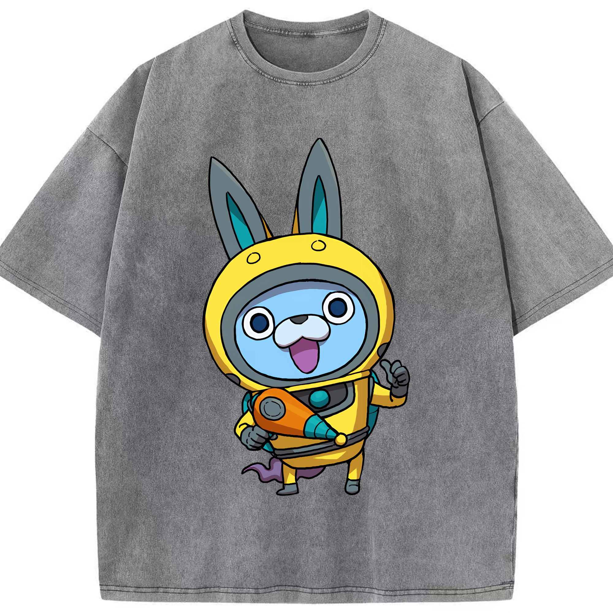 （画像用） 妖怪ウォッチ Yo-kai Watch 綿100% ヴィンテージ風 半袖Tシャツ（フロントプリント）