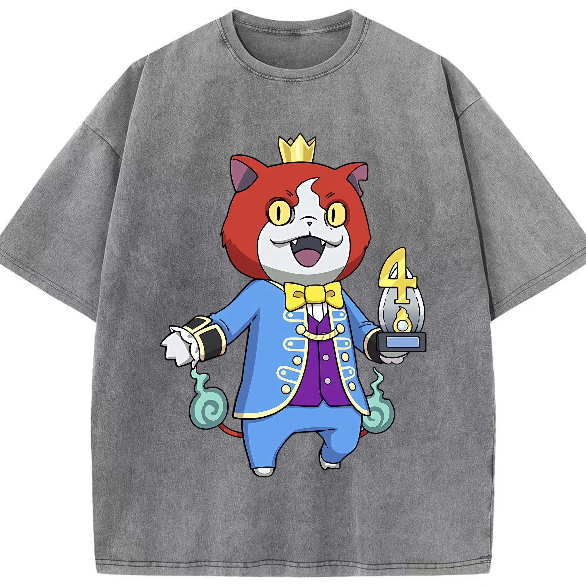 （画像用） 妖怪ウォッチ Yo-kai Watch 綿100% ヴィンテージ風 半袖Tシャツ（フロントプリント）
