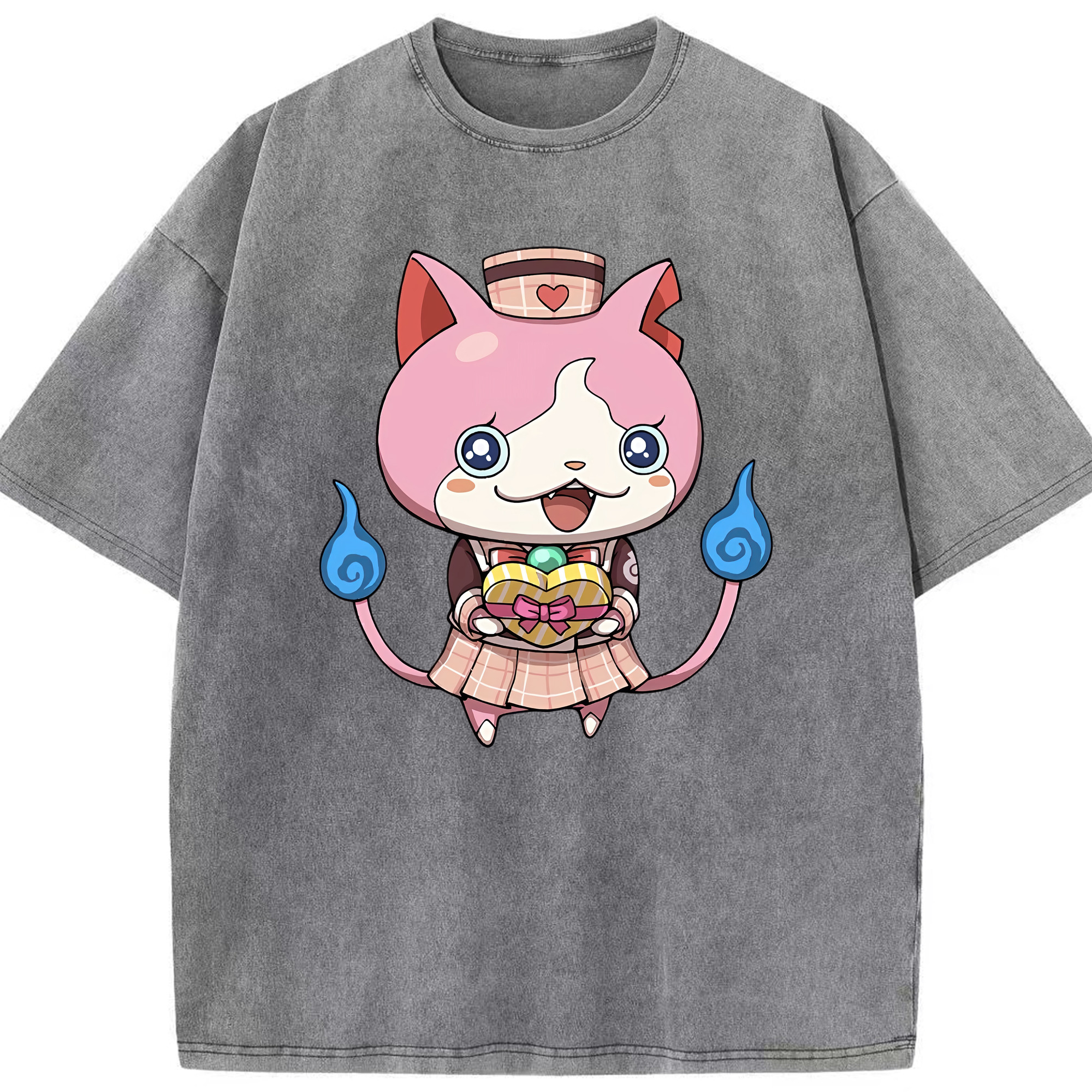 （画像用） 妖怪ウォッチ Yo-kai Watch 綿100% ヴィンテージ風 半袖Tシャツ（フロントプリント）