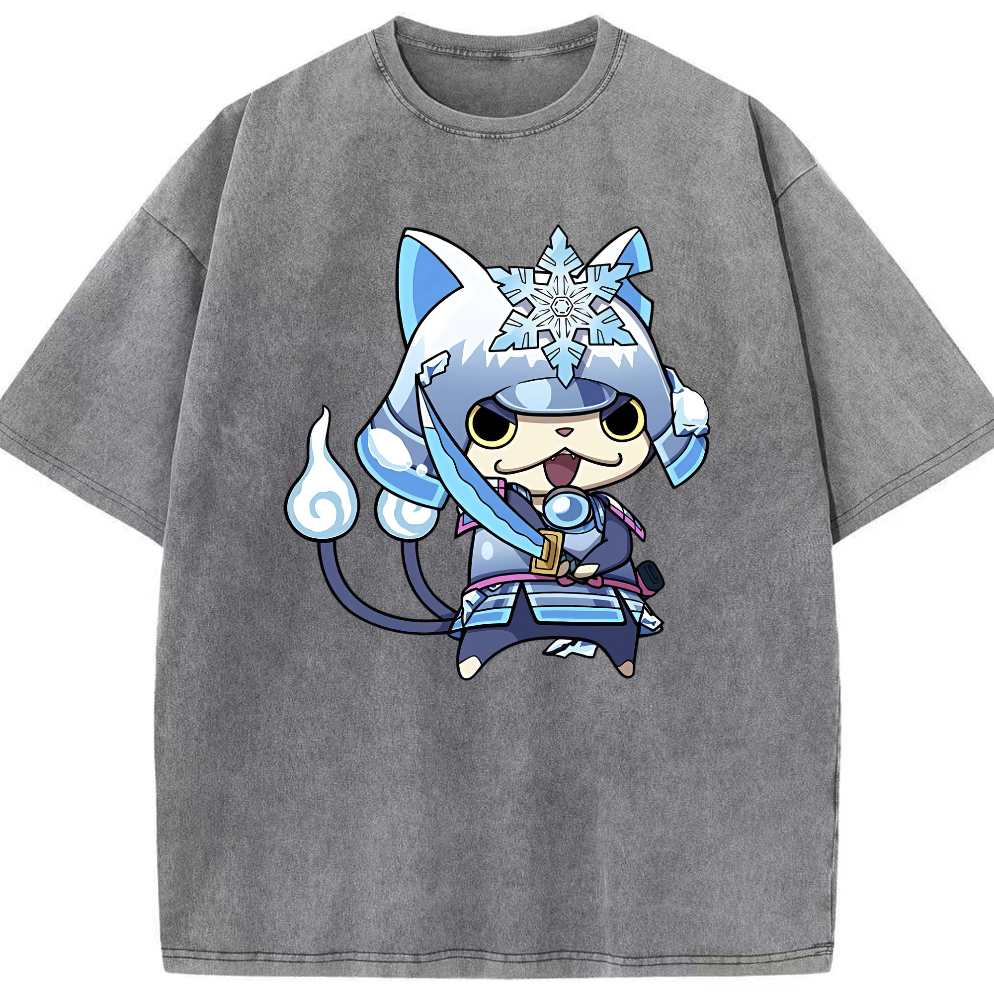 （画像用） 妖怪ウォッチ Yo-kai Watch 綿100% ヴィンテージ風 半袖Tシャツ（フロントプリント）