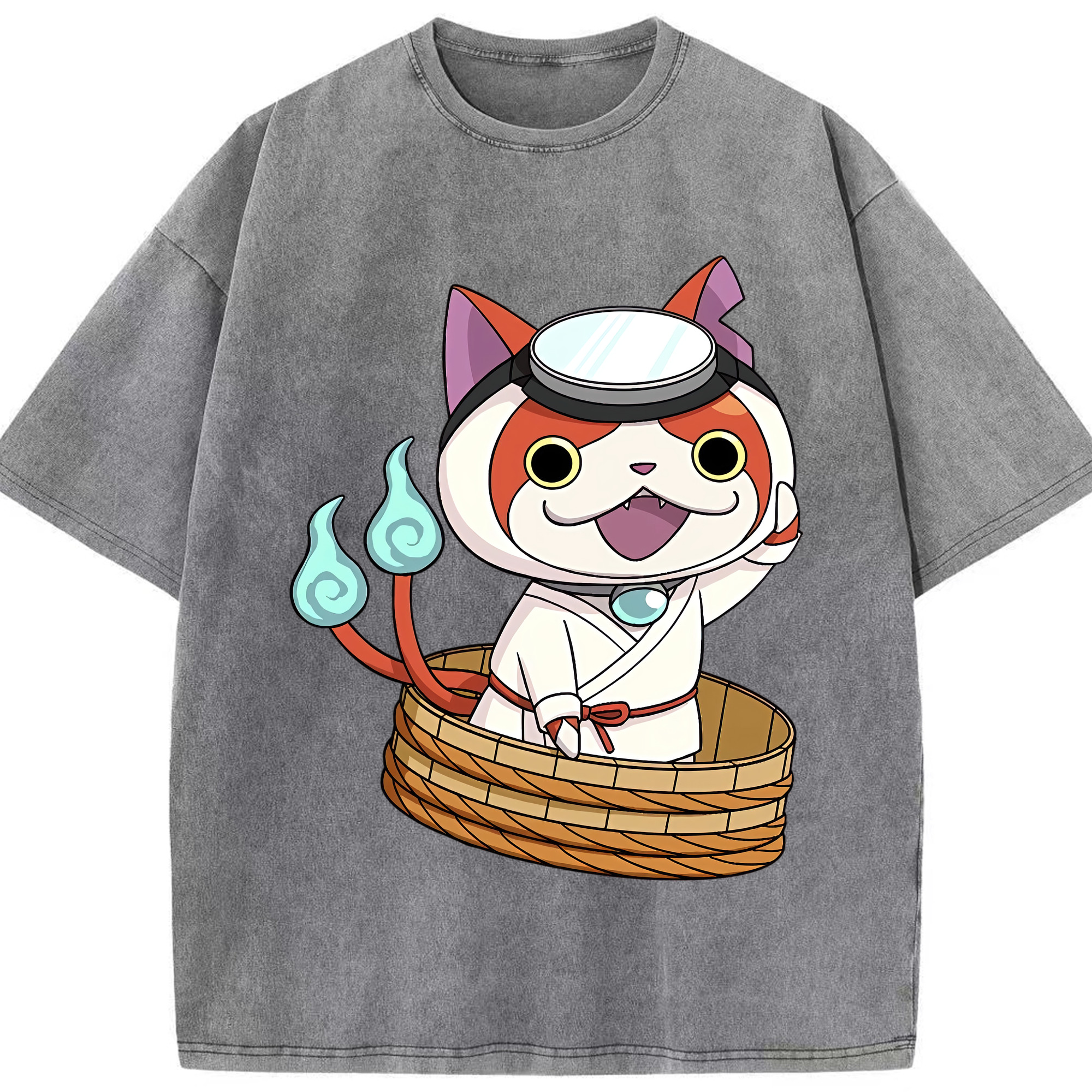 （画像用） 妖怪ウォッチ Yo-kai Watch 綿100% ヴィンテージ風 半袖Tシャツ（フロントプリント）