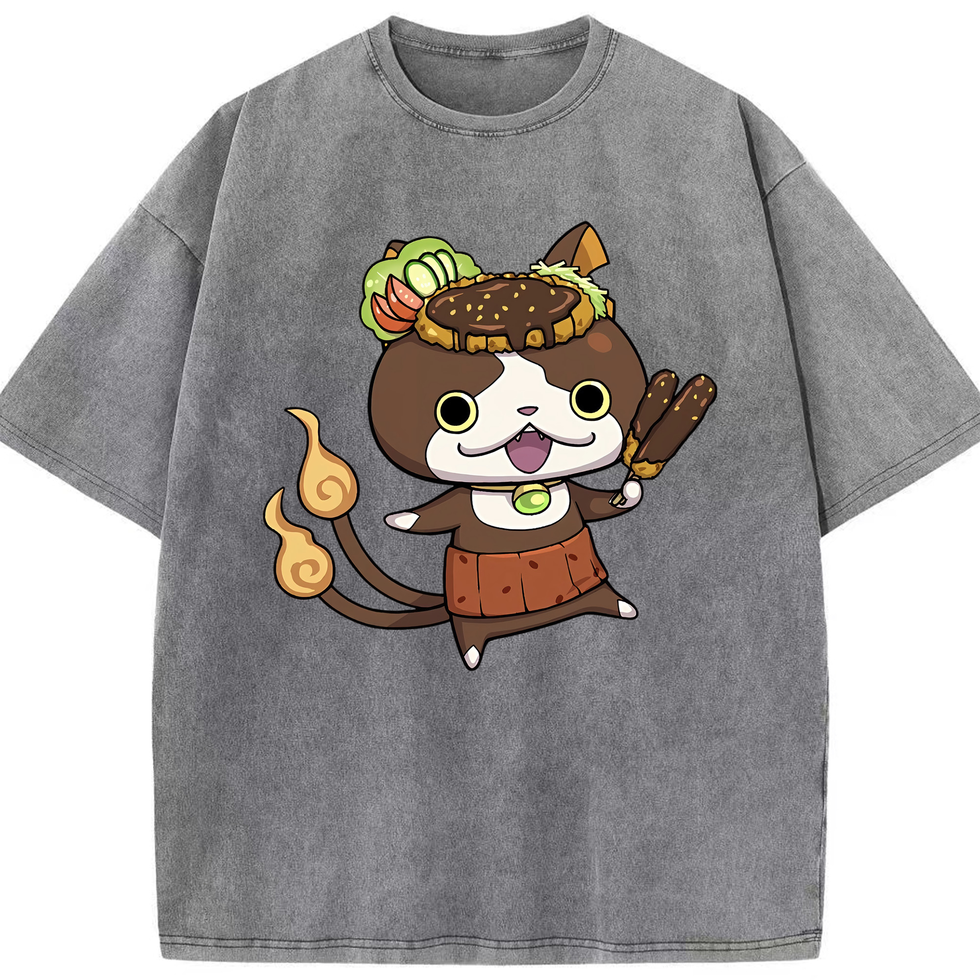 （画像用） 妖怪ウォッチ Yo-kai Watch 綿100% ヴィンテージ風 半袖Tシャツ（フロントプリント）