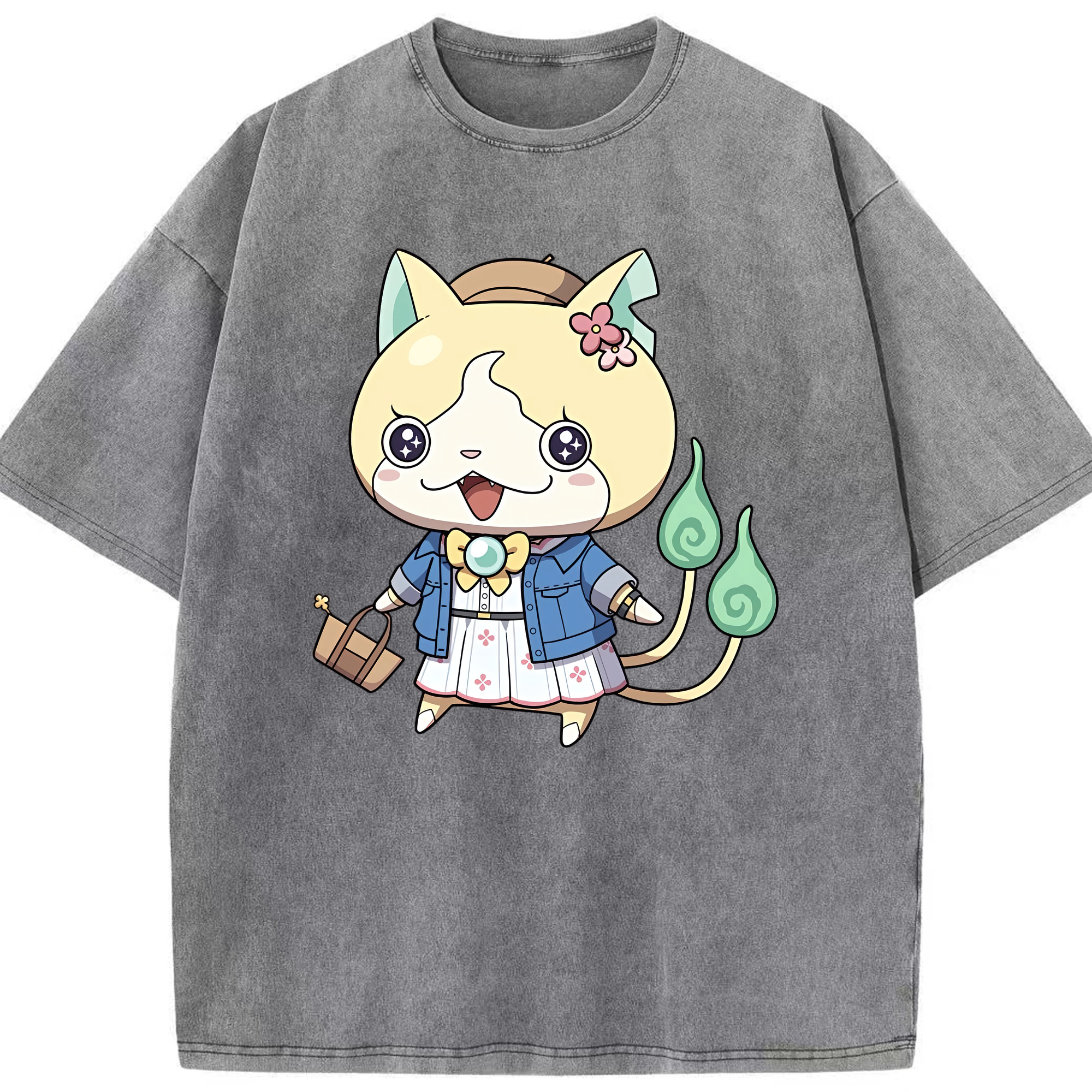 （画像用） 妖怪ウォッチ Yo-kai Watch 綿100% ヴィンテージ風 半袖Tシャツ（フロントプリント）