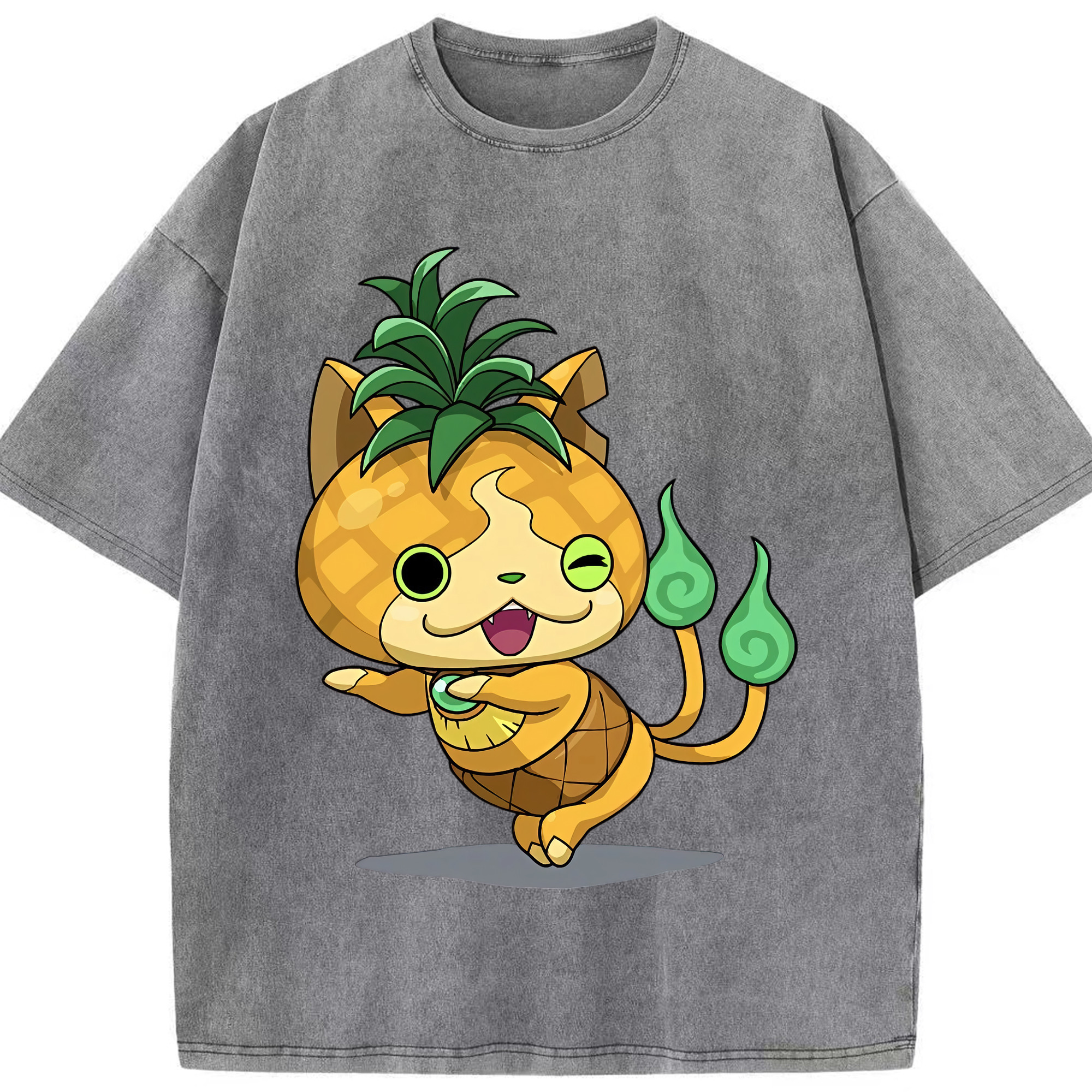 （画像用） 妖怪ウォッチ Yo-kai Watch 綿100% ヴィンテージ風 半袖Tシャツ（フロントプリント）
