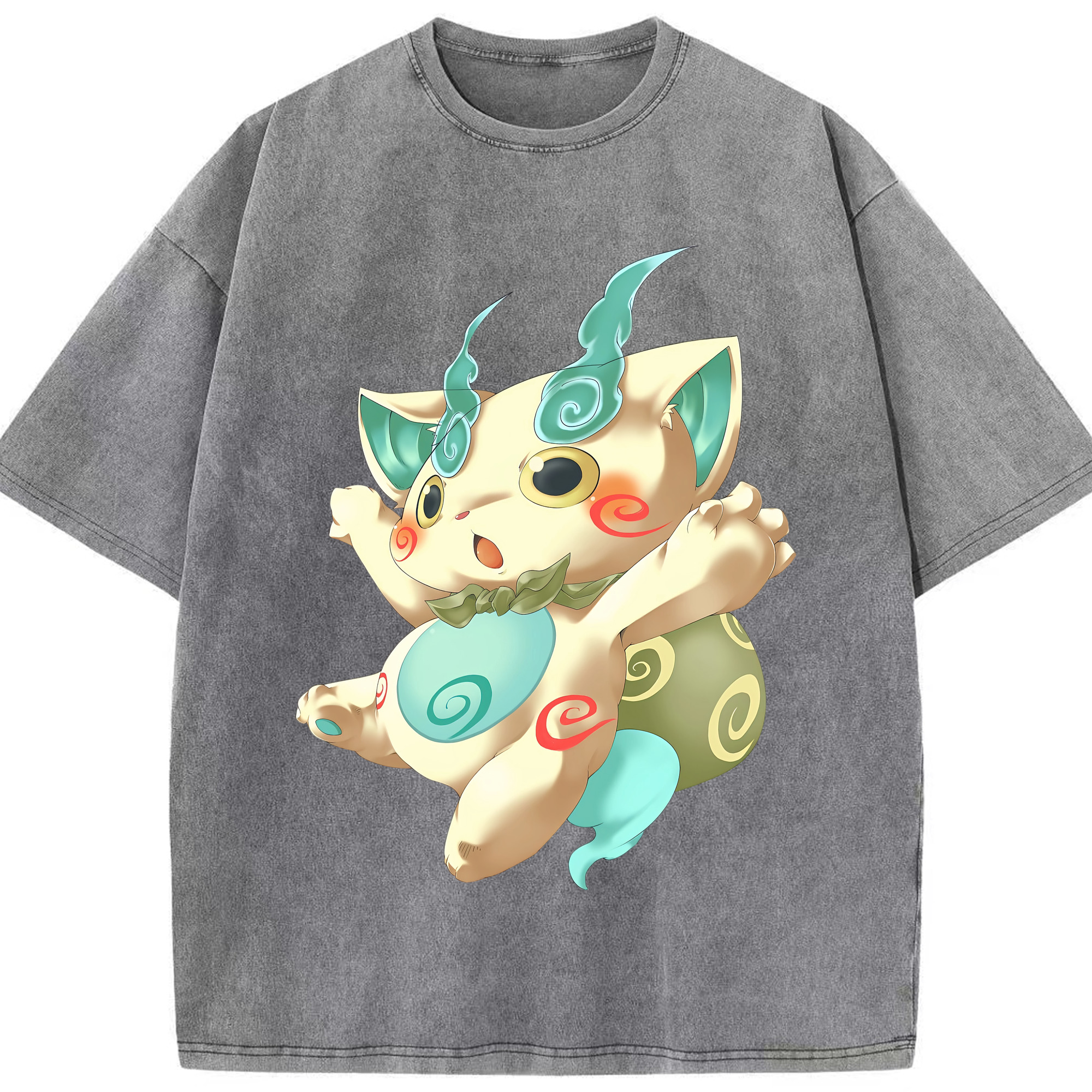 （画像用） 妖怪ウォッチ Yo-kai Watch 綿100% ヴィンテージ風 半袖Tシャツ（フロントプリント）