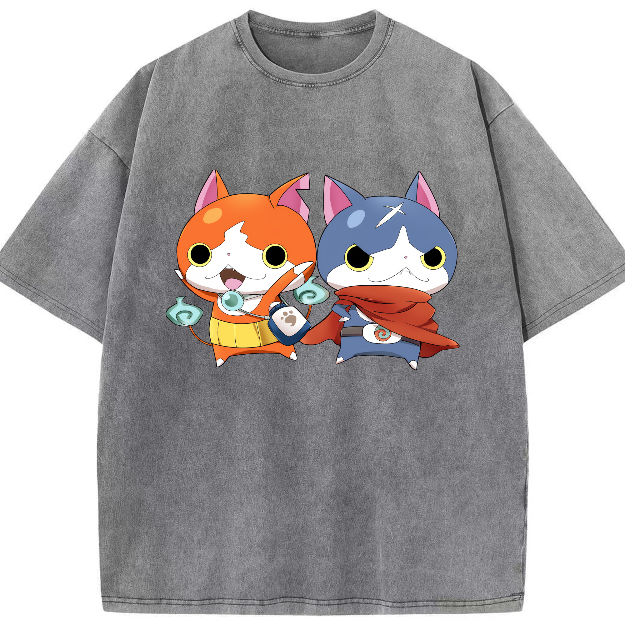 （画像用） 妖怪ウォッチ Yo-kai Watch 綿100% ヴィンテージ風 半袖Tシャツ（フロントプリント）