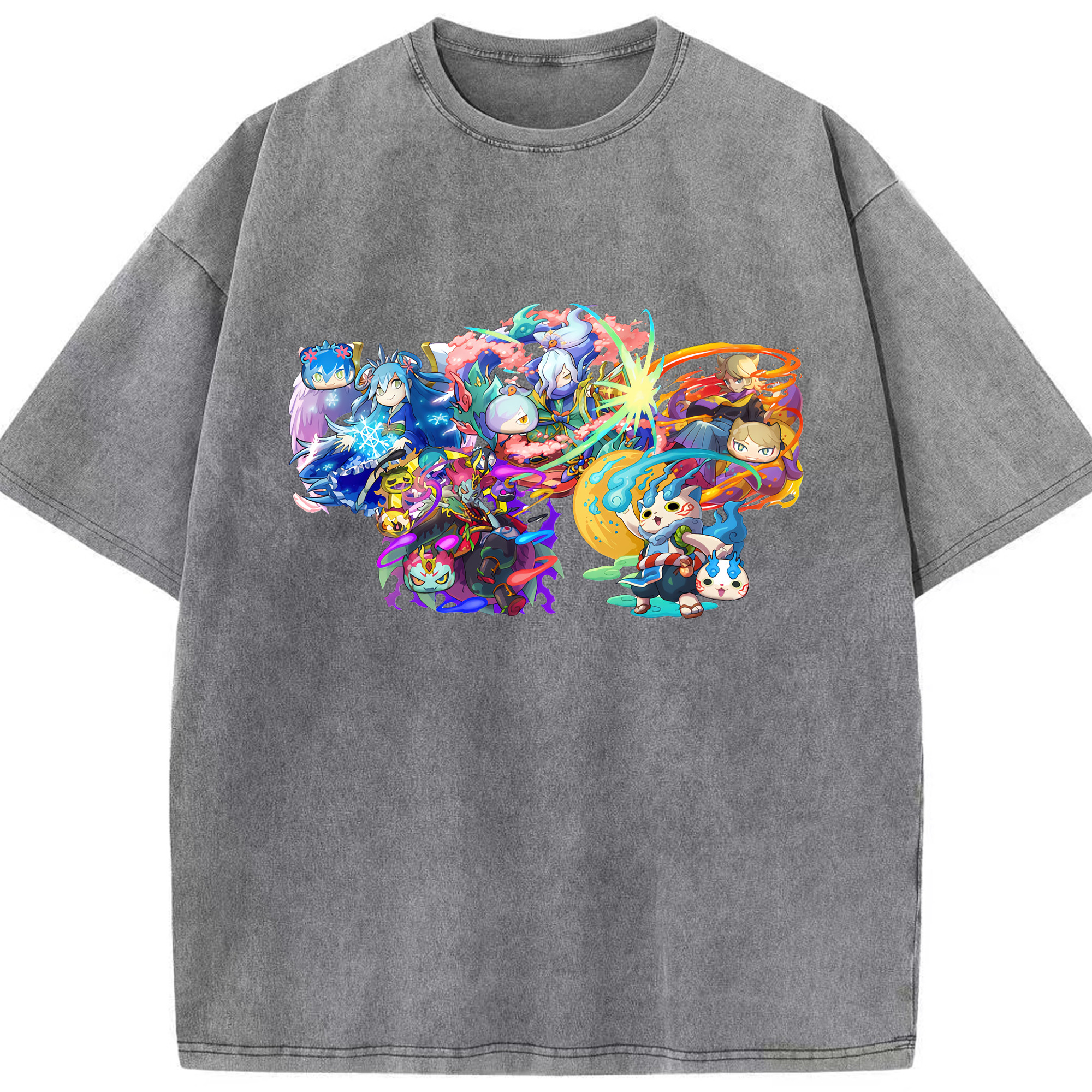 （画像用） 妖怪ウォッチ Yo-kai Watch 綿100% ヴィンテージ風 半袖Tシャツ（フロントプリント）