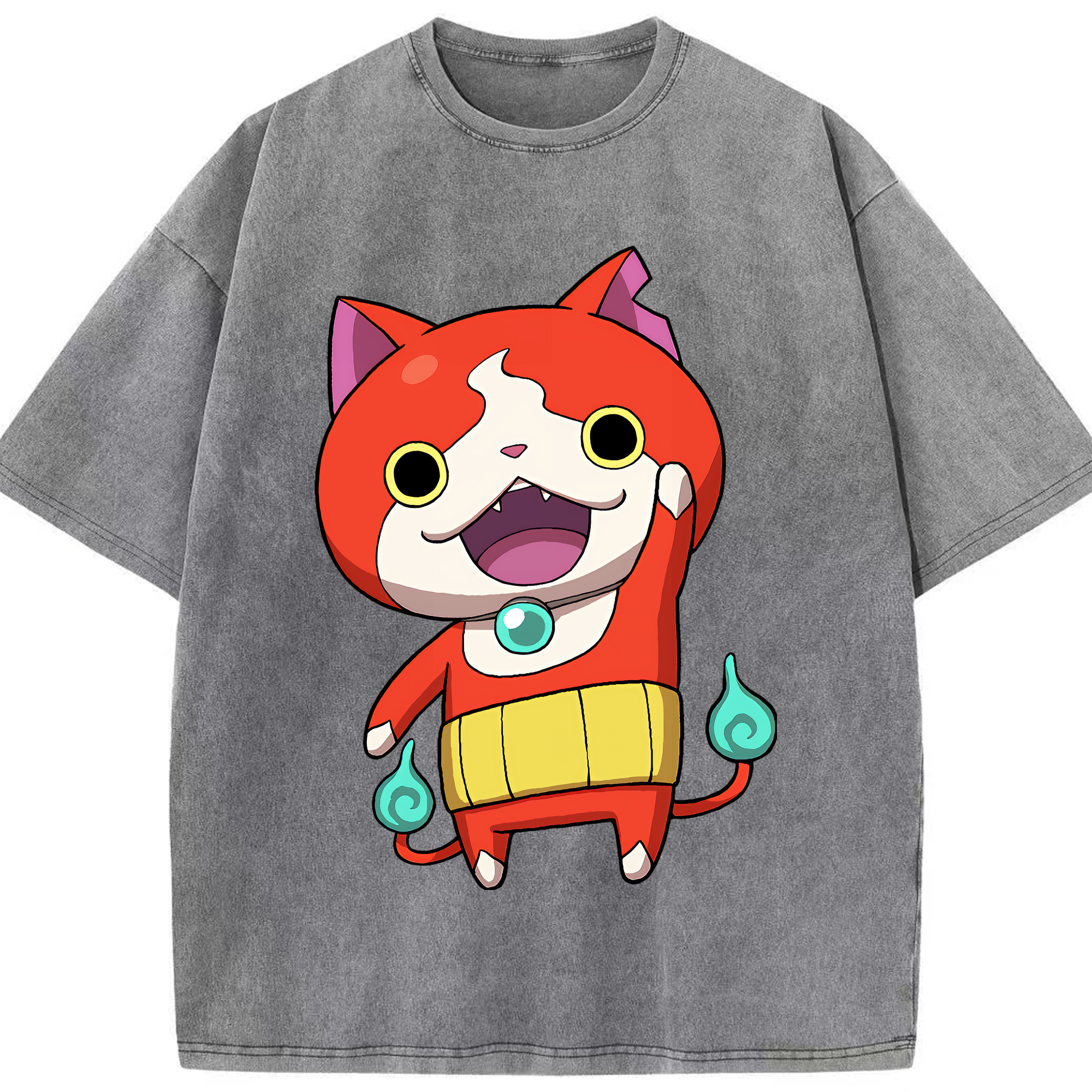 （画像用） 妖怪ウォッチ Yo-kai Watch 綿100% ヴィンテージ風 半袖Tシャツ（フロントプリント）
