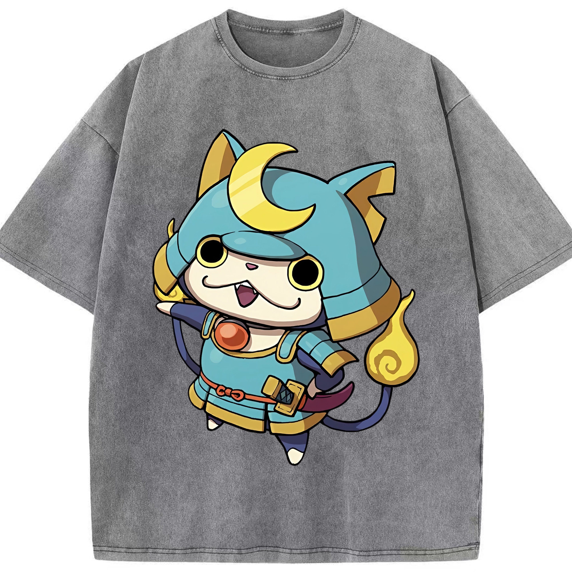 （画像用） 妖怪ウォッチ Yo-kai Watch 綿100% ヴィンテージ風 半袖Tシャツ（フロントプリント）