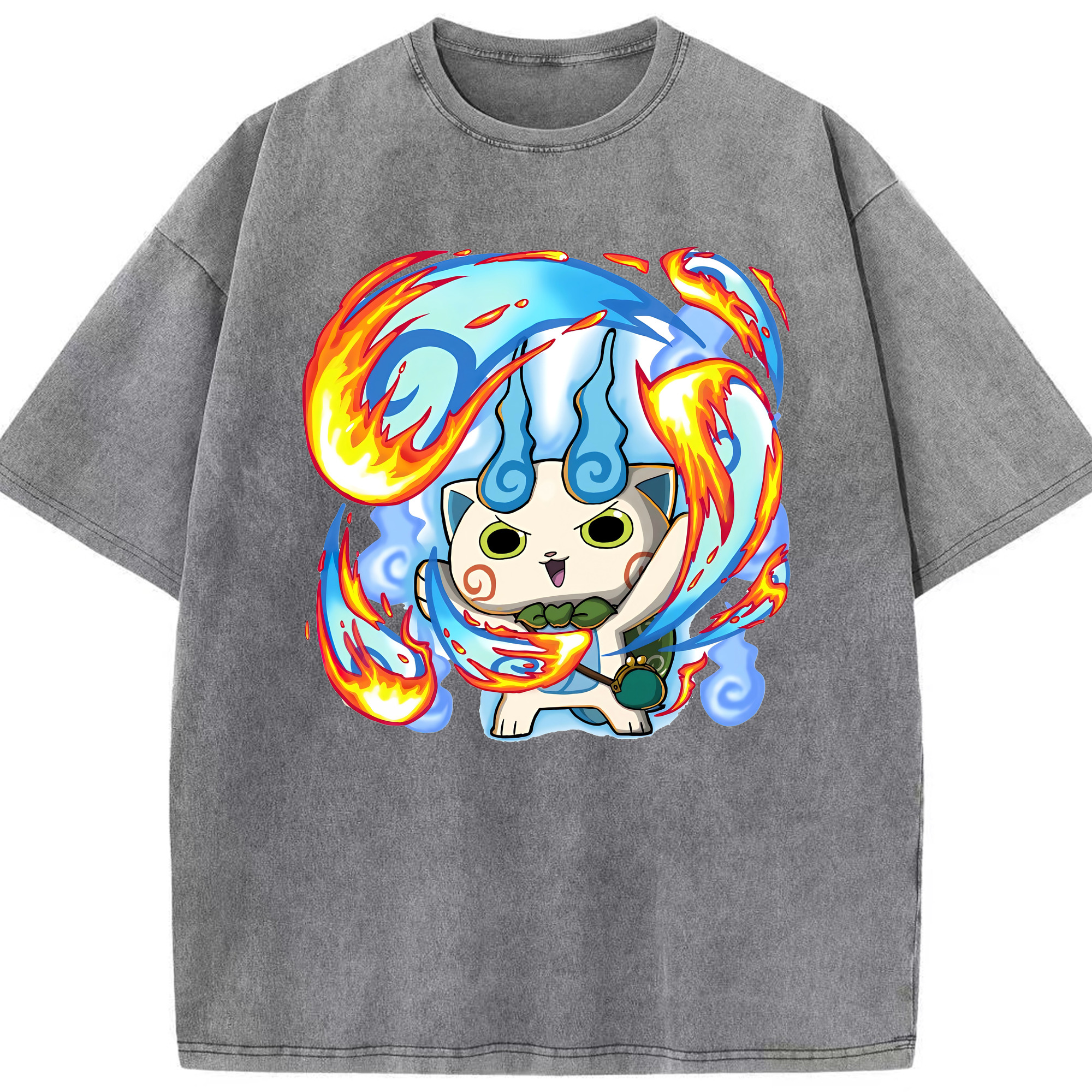 （画像用） 妖怪ウォッチ Yo-kai Watch 綿100% ヴィンテージ風 半袖Tシャツ（フロントプリント）