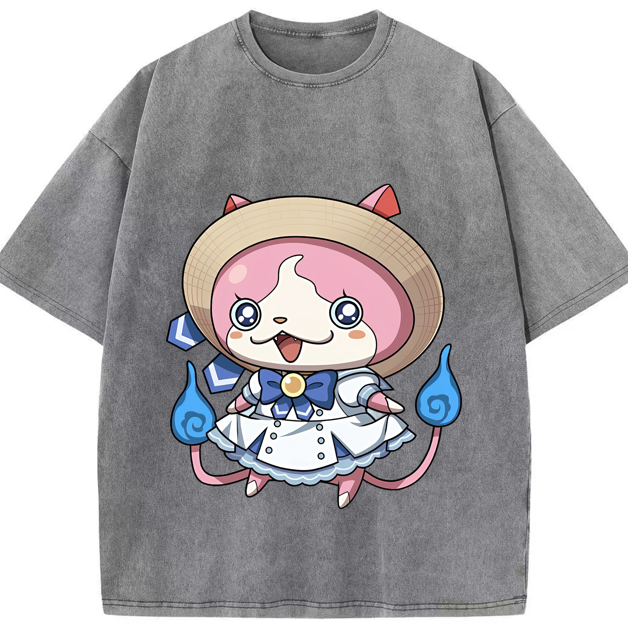 （画像用） 妖怪ウォッチ Yo-kai Watch 綿100% ヴィンテージ風 半袖Tシャツ（フロントプリント）