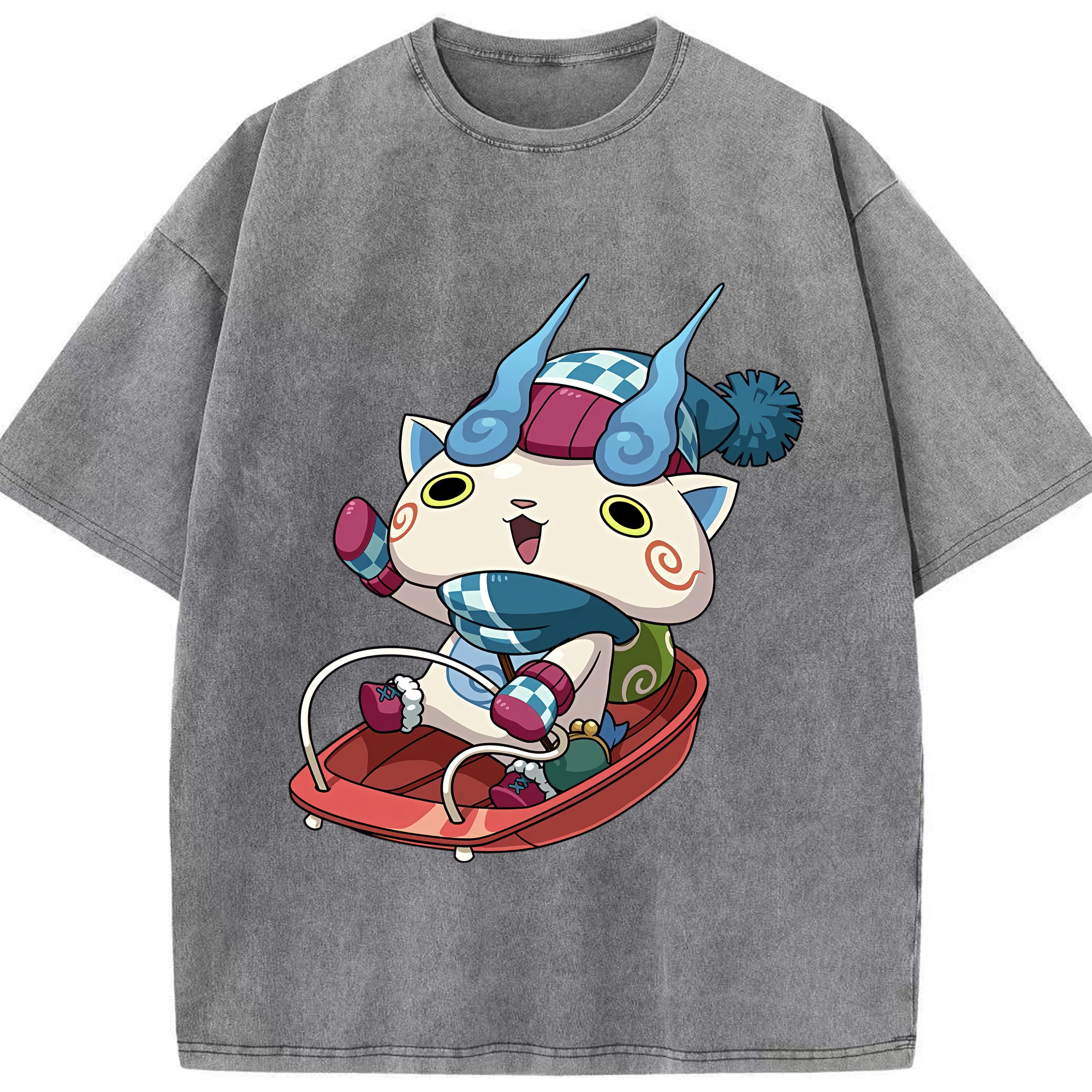 （画像用） 妖怪ウォッチ Yo-kai Watch 綿100% ヴィンテージ風 半袖Tシャツ（フロントプリント）