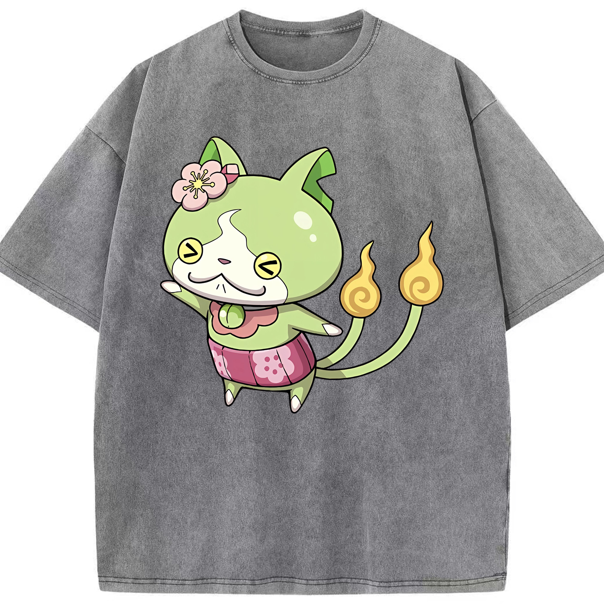 （画像用） 妖怪ウォッチ Yo-kai Watch 綿100% ヴィンテージ風 半袖Tシャツ（フロントプリント）