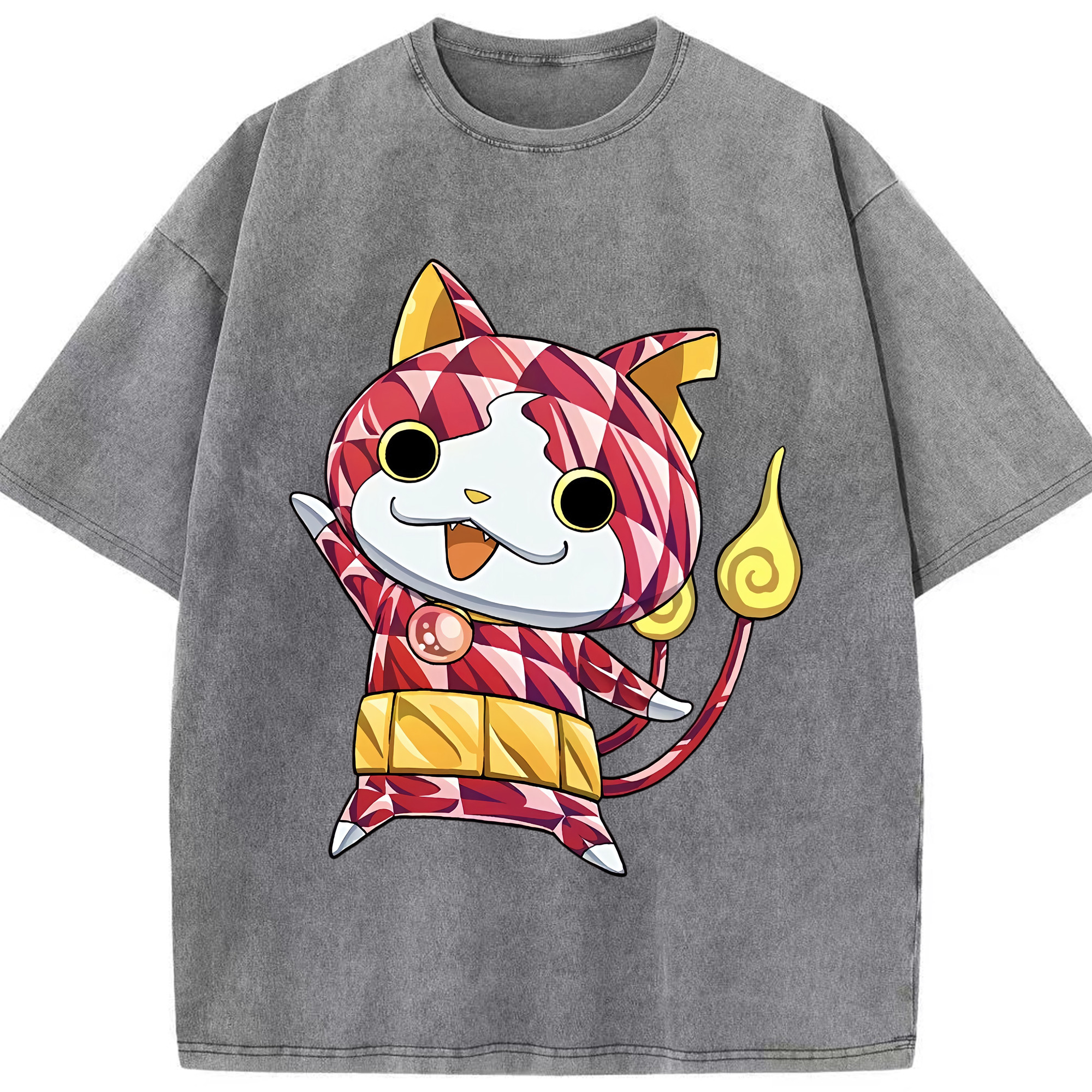 （画像用） 妖怪ウォッチ Yo-kai Watch 綿100% ヴィンテージ風 半袖Tシャツ（フロントプリント）