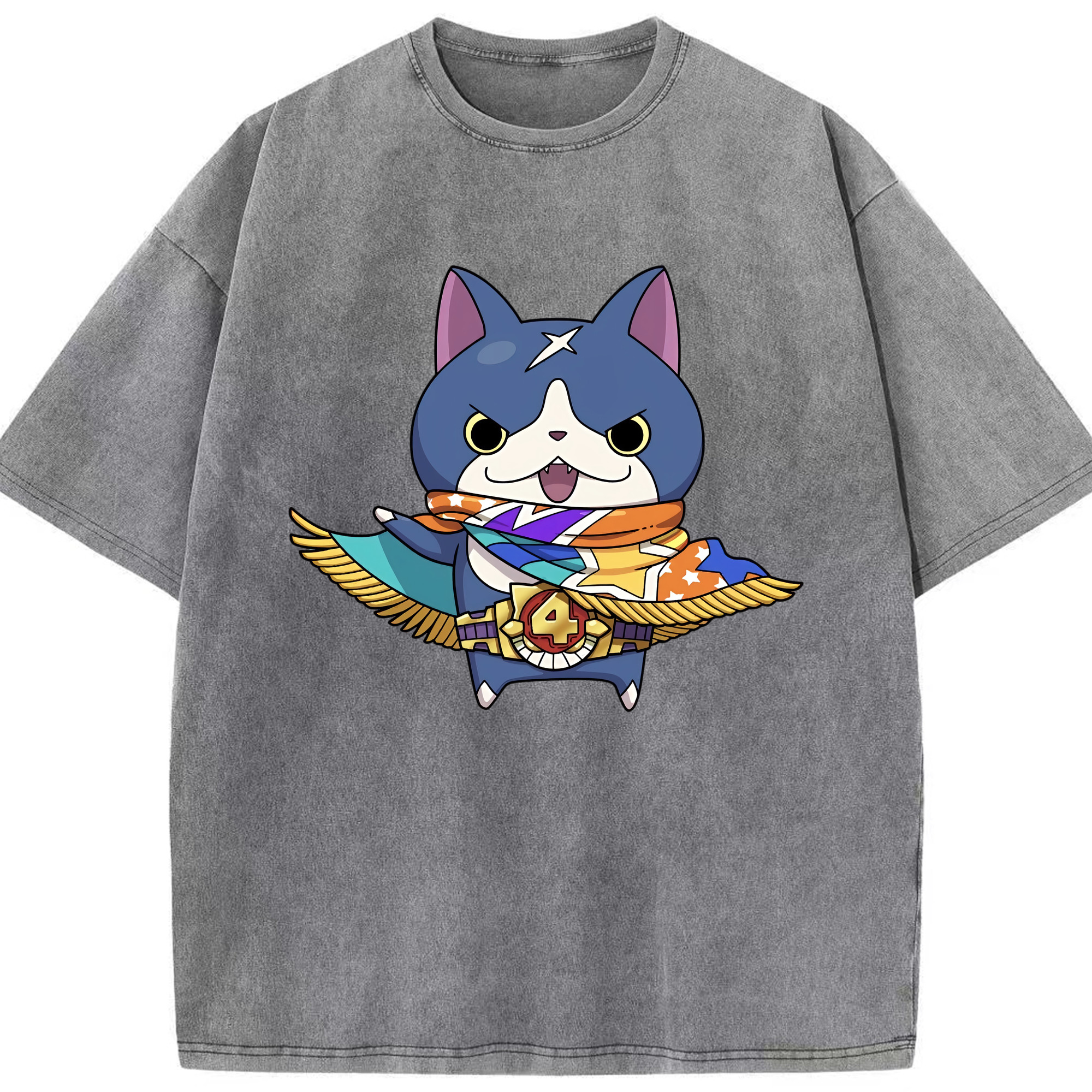 （画像用） 妖怪ウォッチ Yo-kai Watch 綿100% ヴィンテージ風 半袖Tシャツ（フロントプリント）