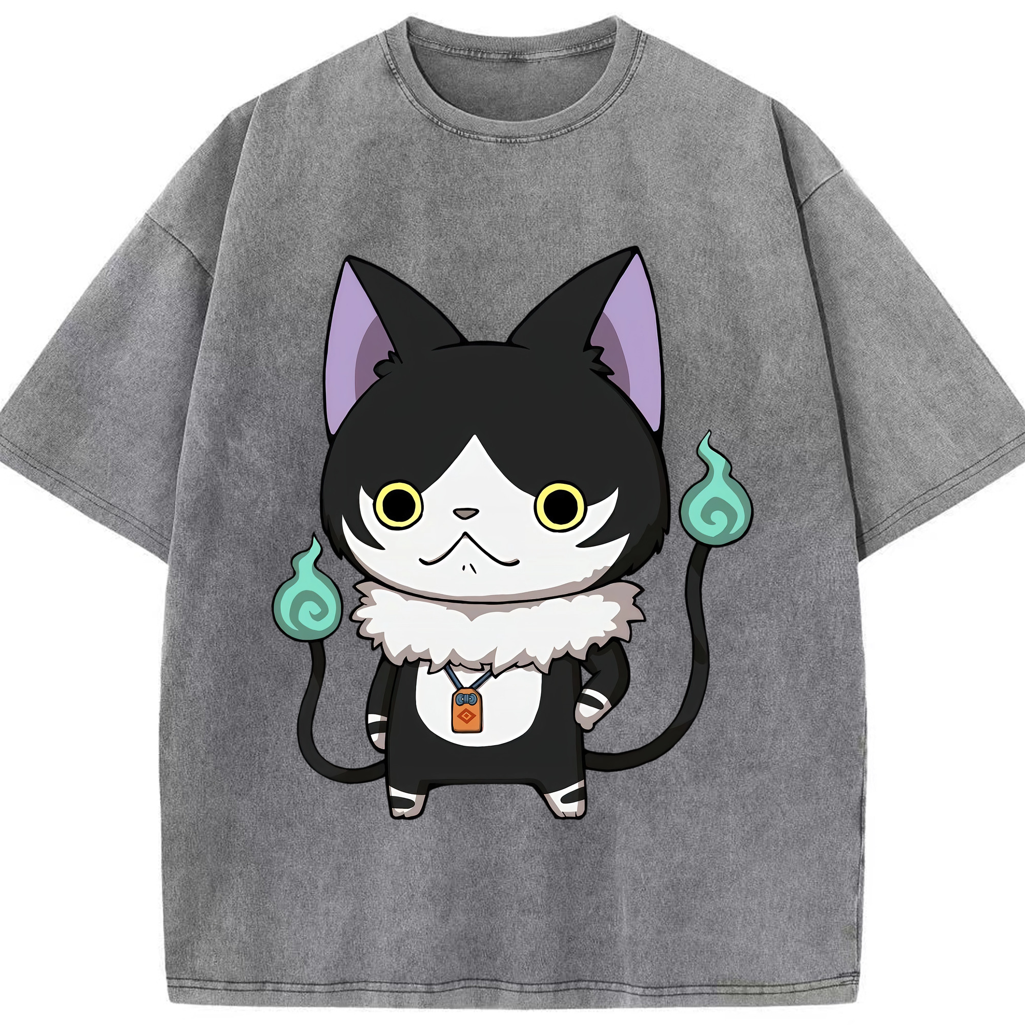 （画像用） 妖怪ウォッチ Yo-kai Watch 綿100% ヴィンテージ風 半袖Tシャツ（フロントプリント）