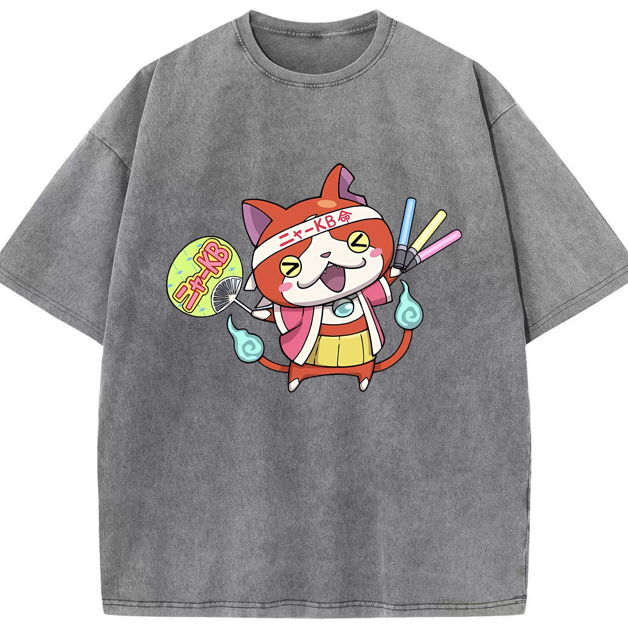 （画像用） 妖怪ウォッチ Yo-kai Watch 綿100% ヴィンテージ風 半袖Tシャツ（フロントプリント）