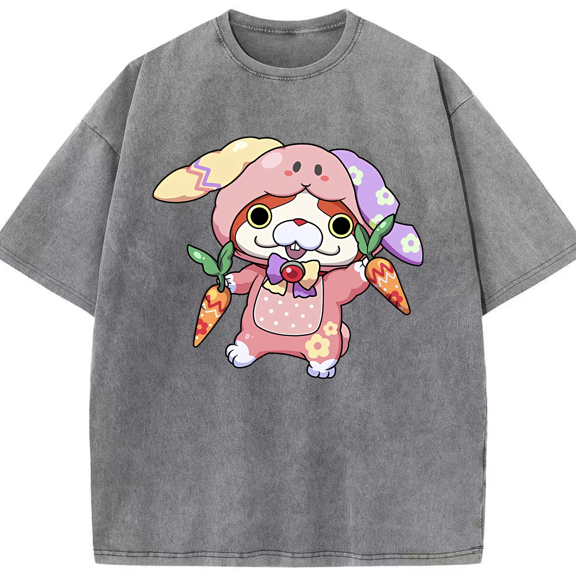 （画像用） 妖怪ウォッチ Yo-kai Watch 綿100% ヴィンテージ風 半袖Tシャツ（フロントプリント）