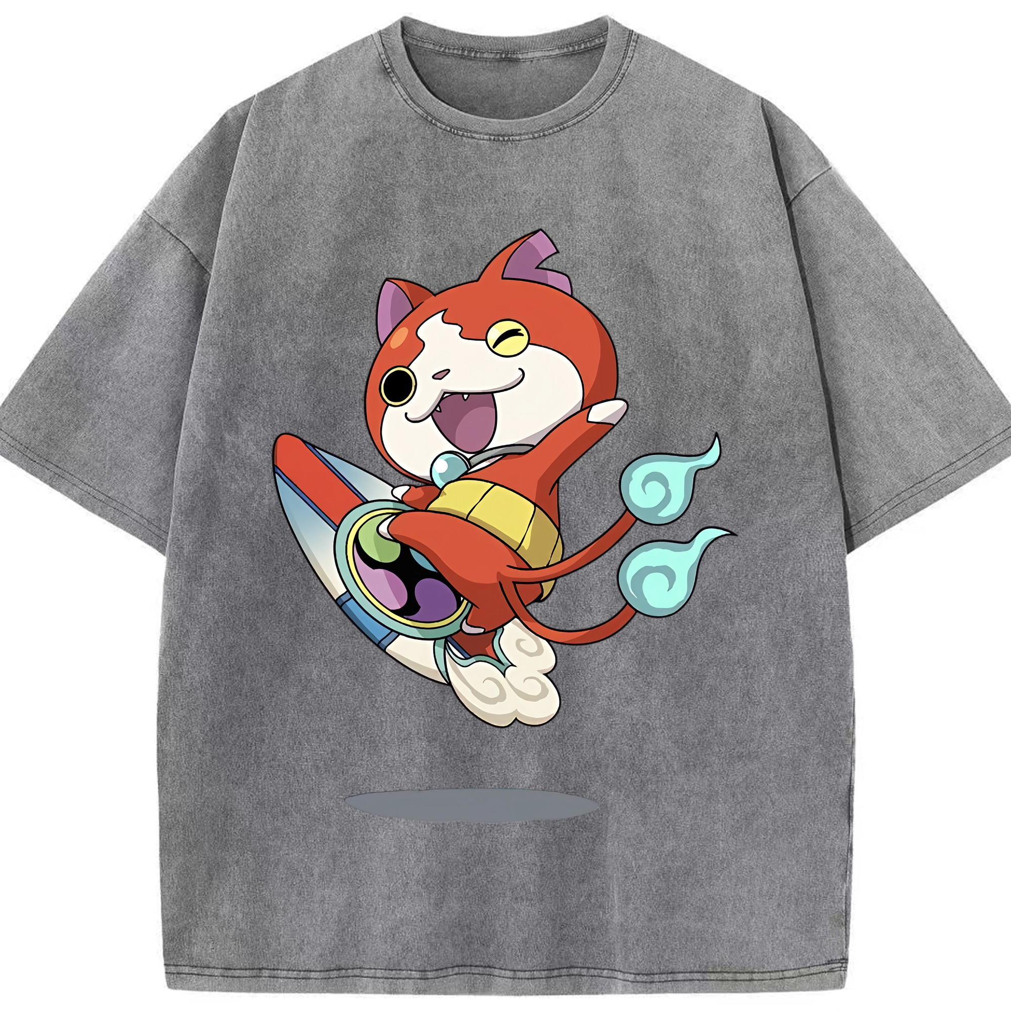 （画像用） 妖怪ウォッチ Yo-kai Watch 綿100% ヴィンテージ風 半袖Tシャツ（フロントプリント）