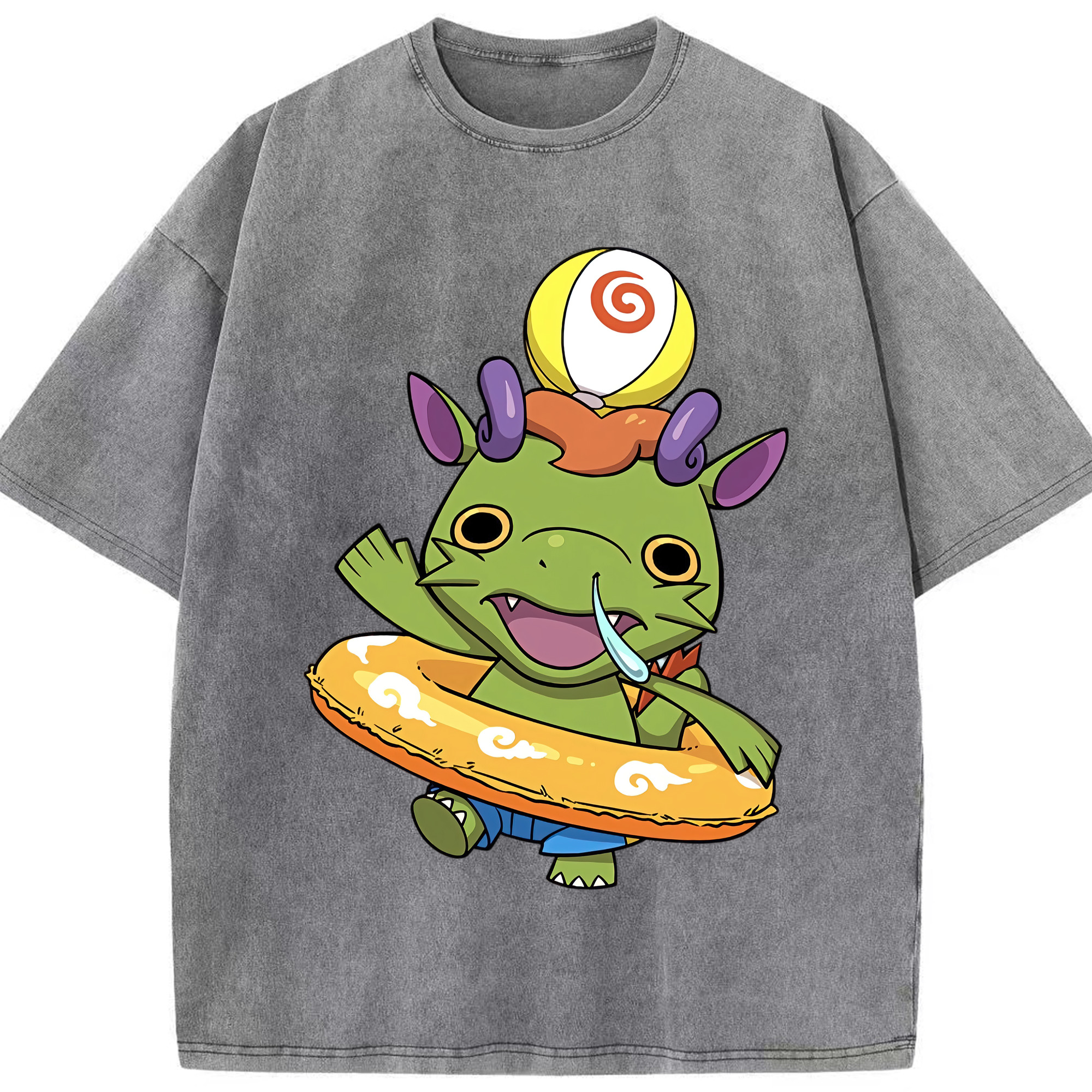 （画像用） 妖怪ウォッチ Yo-kai Watch 綿100% ヴィンテージ風 半袖Tシャツ（フロントプリント）