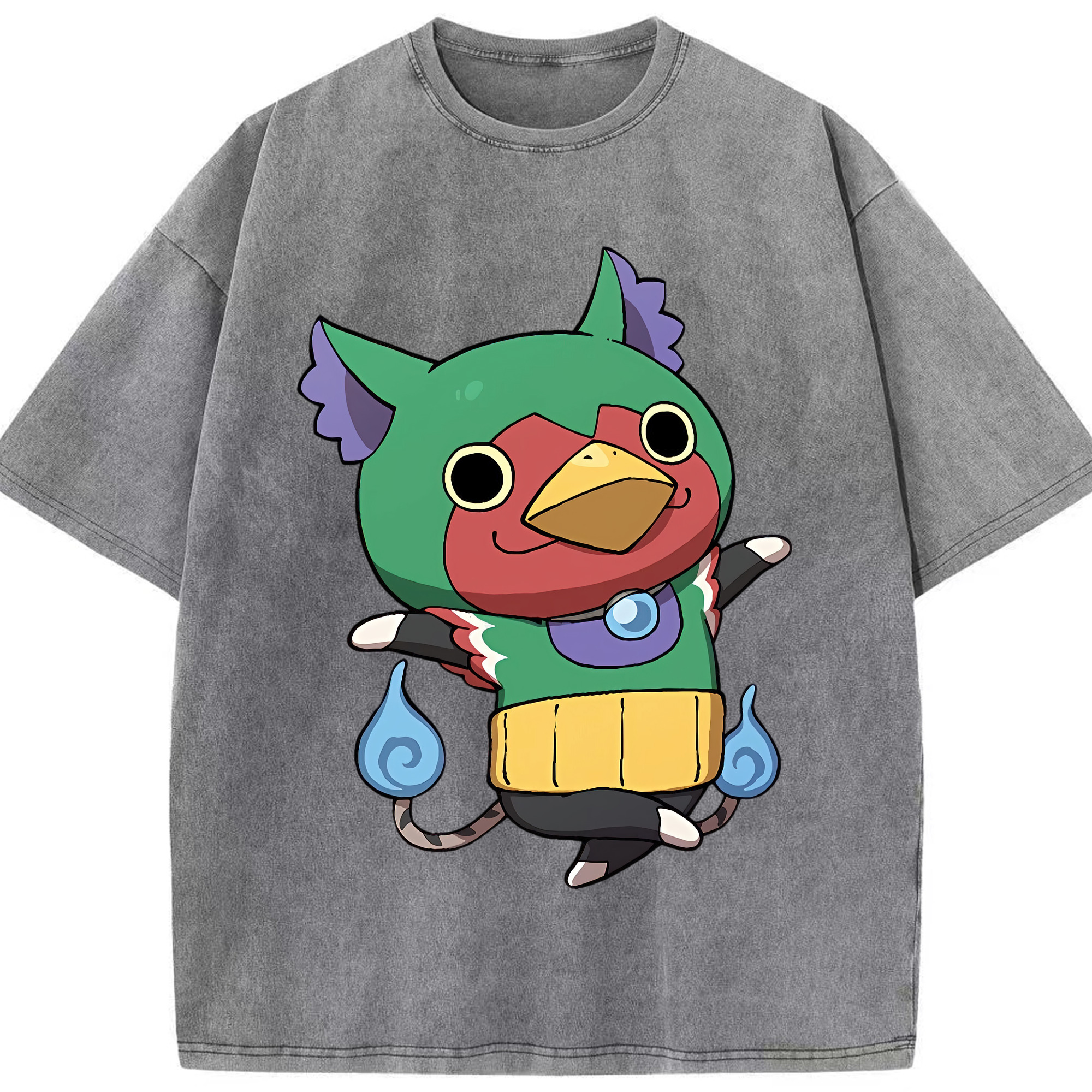 （画像用） 妖怪ウォッチ Yo-kai Watch 綿100% ヴィンテージ風 半袖Tシャツ（フロントプリント）