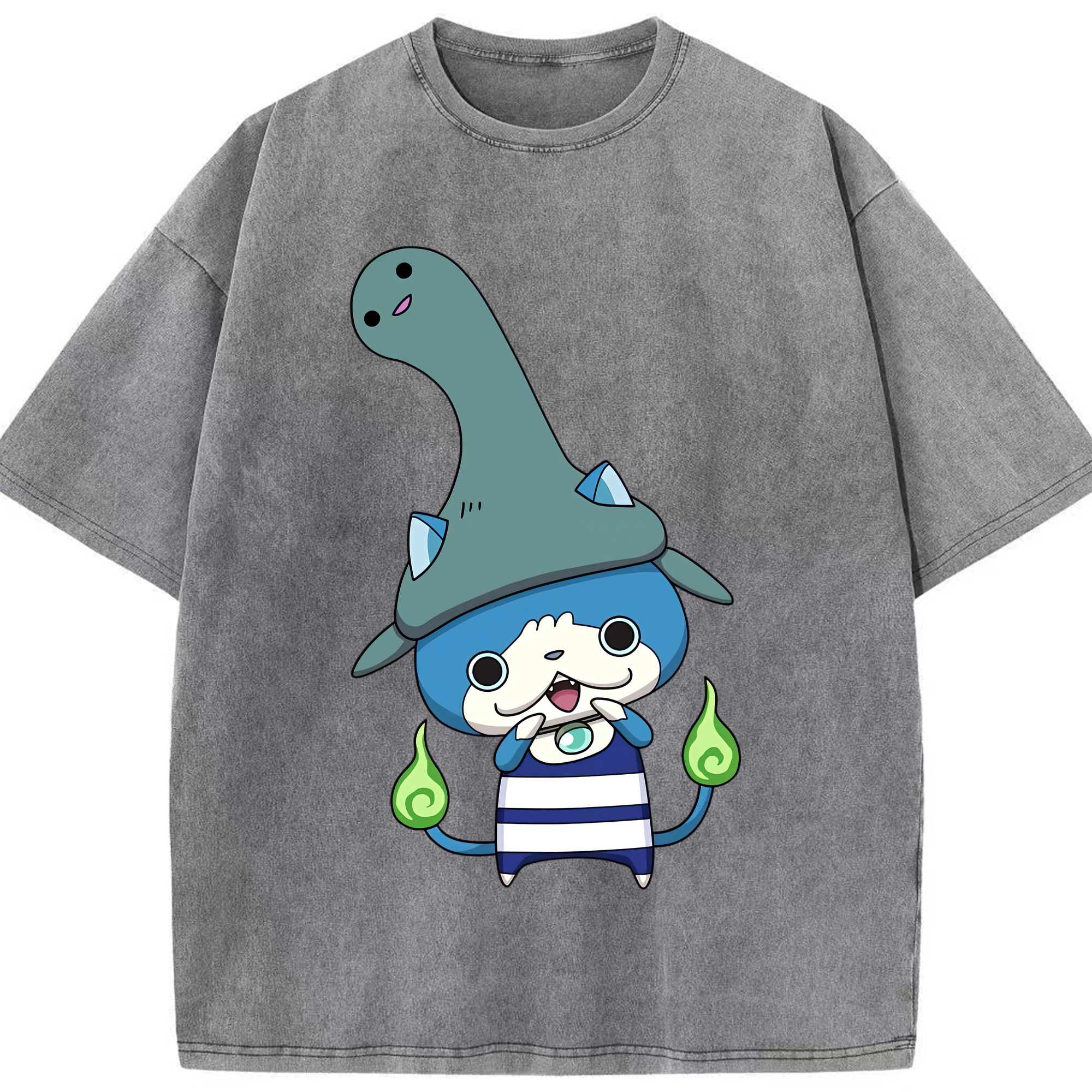 （画像用） 妖怪ウォッチ Yo-kai Watch 綿100% ヴィンテージ風 半袖Tシャツ（フロントプリント）