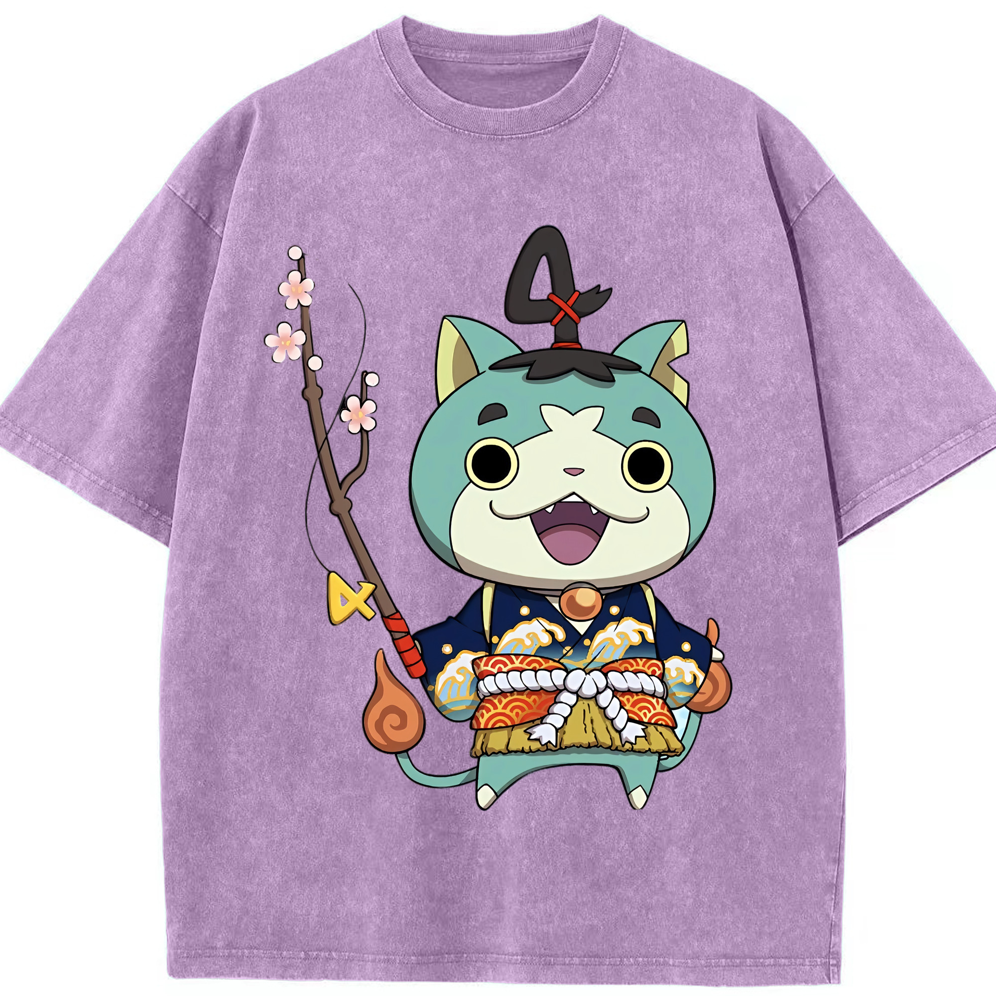 （画像用） 妖怪ウォッチ Yo-kai Watch 綿100% ヴィンテージ風 半袖Tシャツ（フロントプリント）