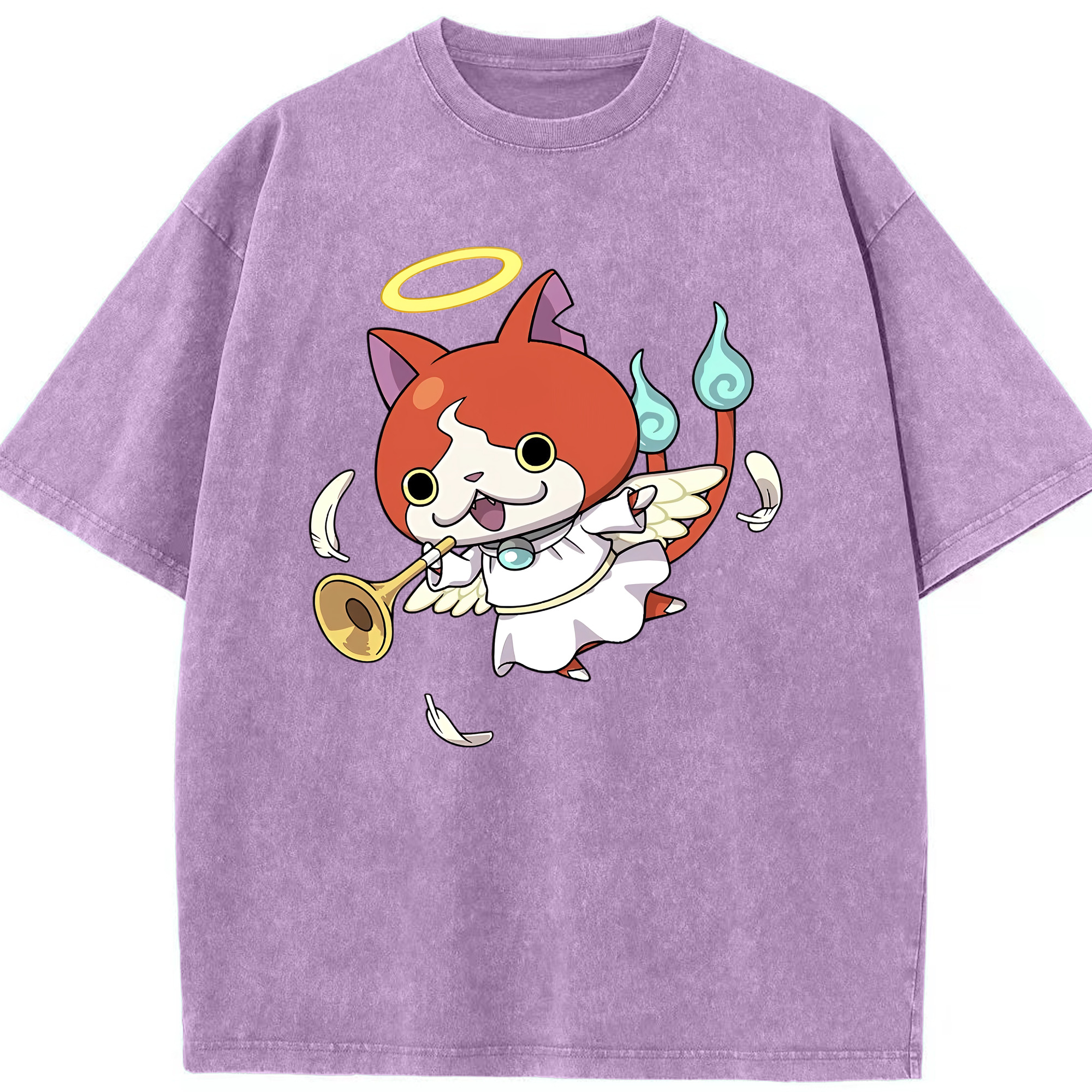 （画像用） 妖怪ウォッチ Yo-kai Watch 綿100% ヴィンテージ風 半袖Tシャツ（フロントプリント）