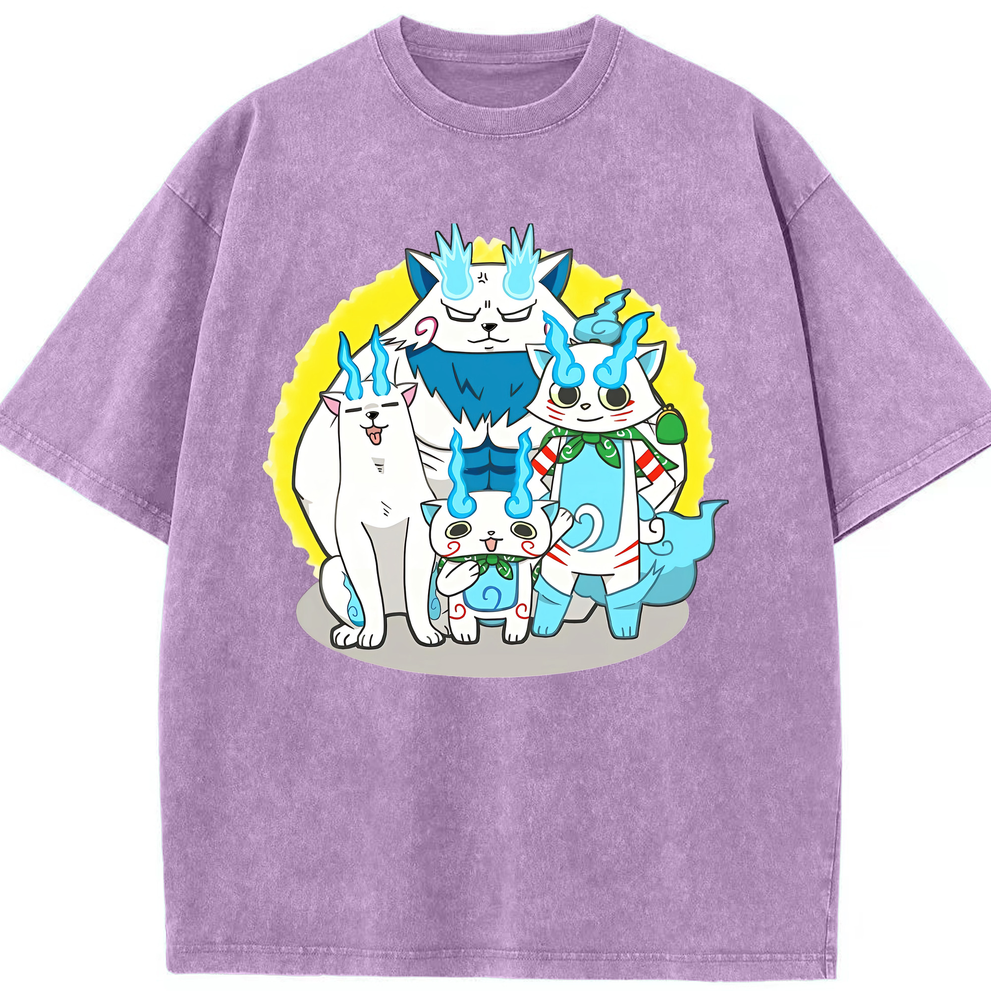 （画像用） 妖怪ウォッチ Yo-kai Watch 綿100% ヴィンテージ風 半袖Tシャツ（フロントプリント）