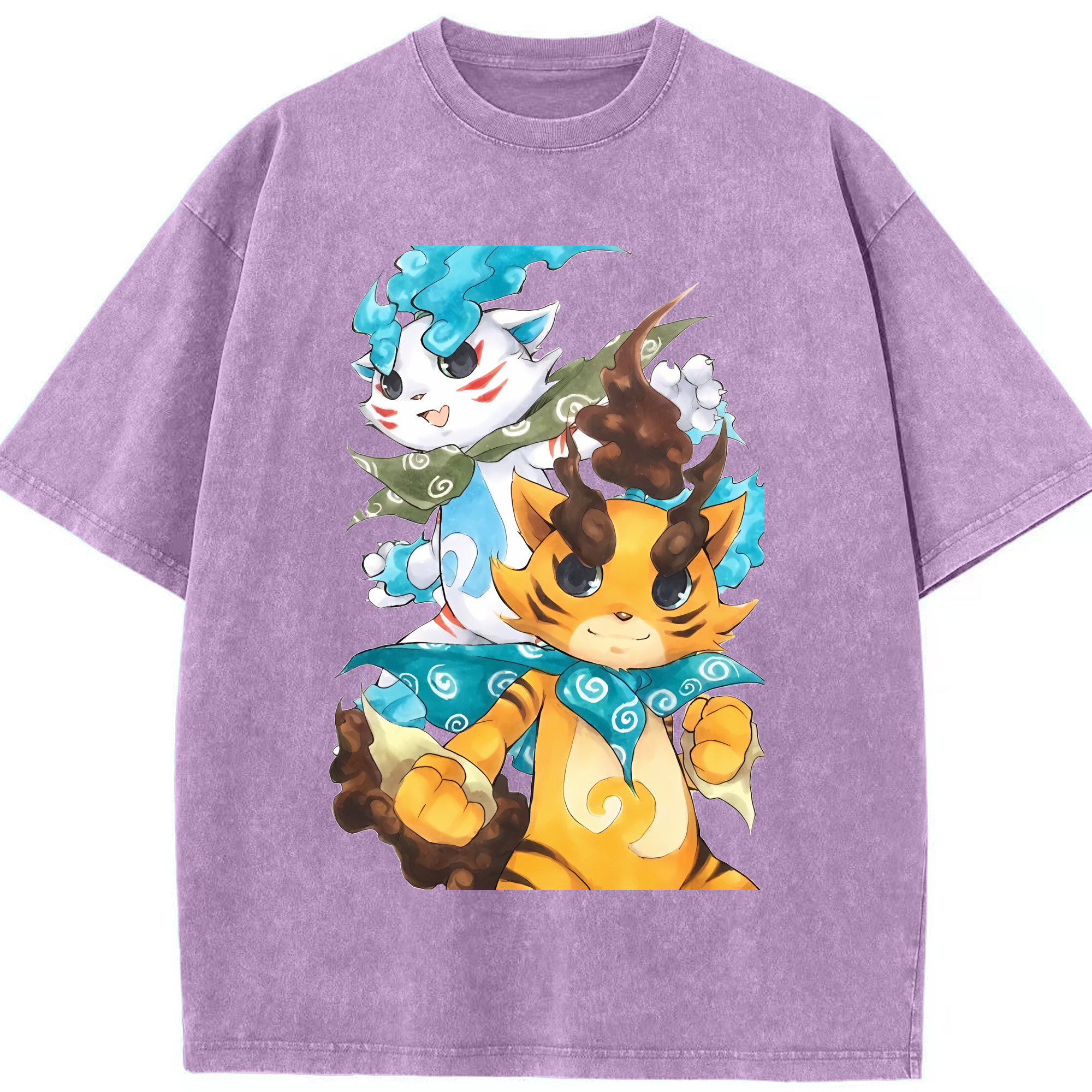 （画像用） 妖怪ウォッチ Yo-kai Watch 綿100% ヴィンテージ風 半袖Tシャツ（フロントプリント）