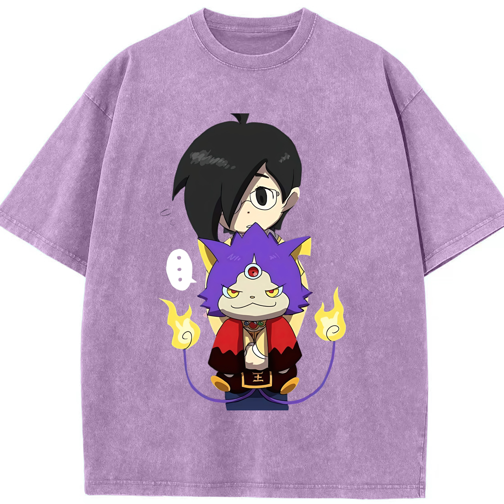 （画像用） 妖怪ウォッチ Yo-kai Watch 綿100% ヴィンテージ風 半袖Tシャツ（フロントプリント）