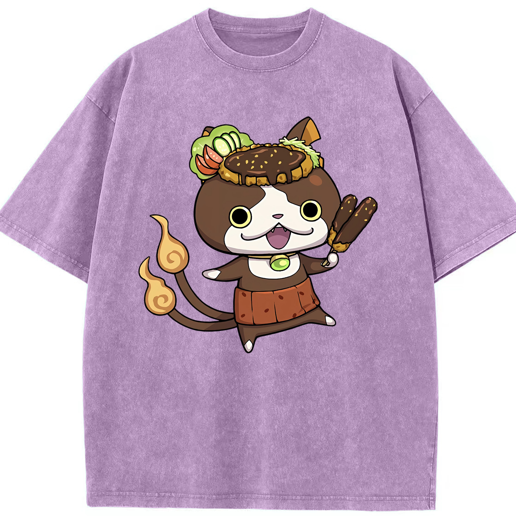 （画像用） 妖怪ウォッチ Yo-kai Watch 綿100% ヴィンテージ風 半袖Tシャツ（フロントプリント）