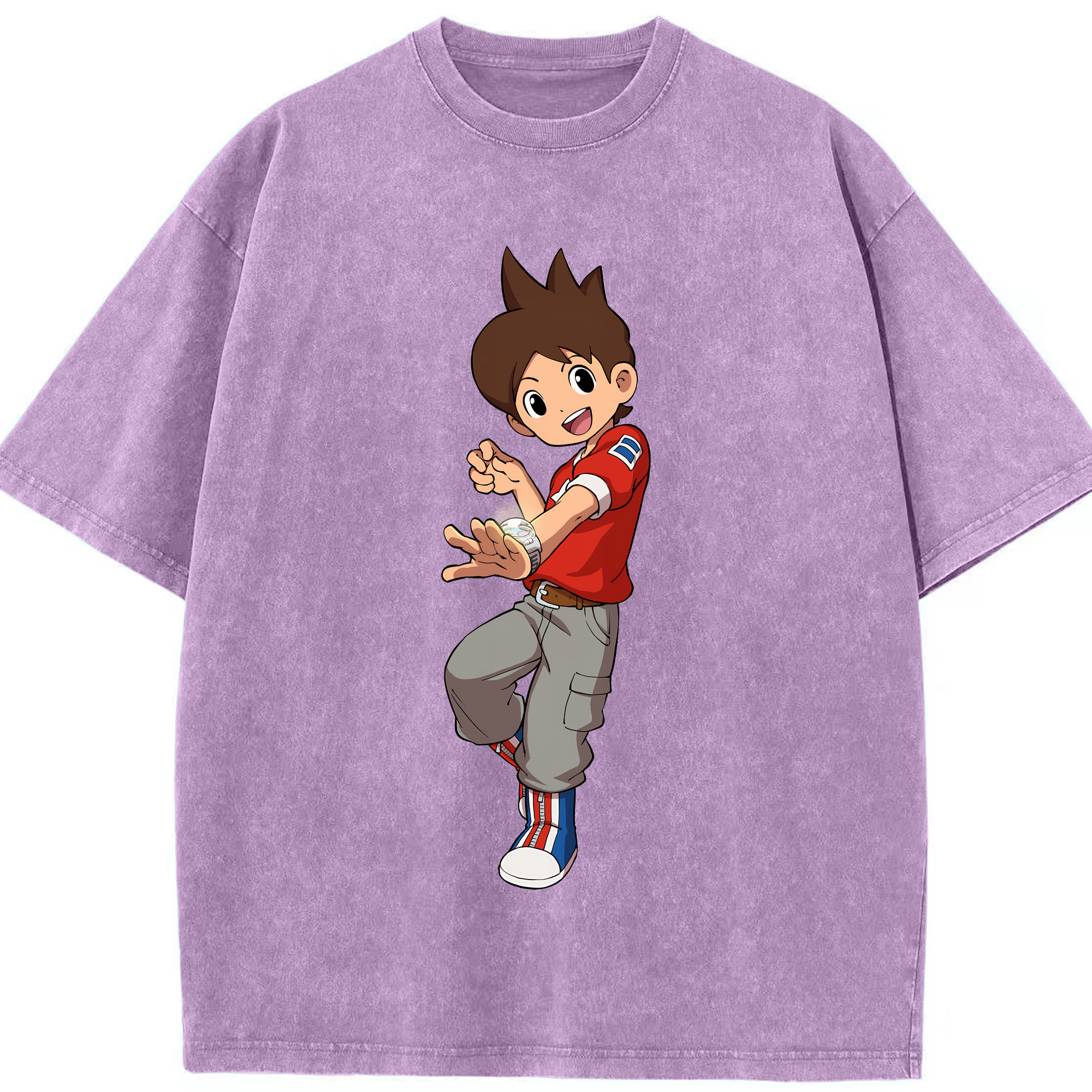 （画像用） 妖怪ウォッチ Yo-kai Watch 綿100% ヴィンテージ風 半袖Tシャツ（フロントプリント）