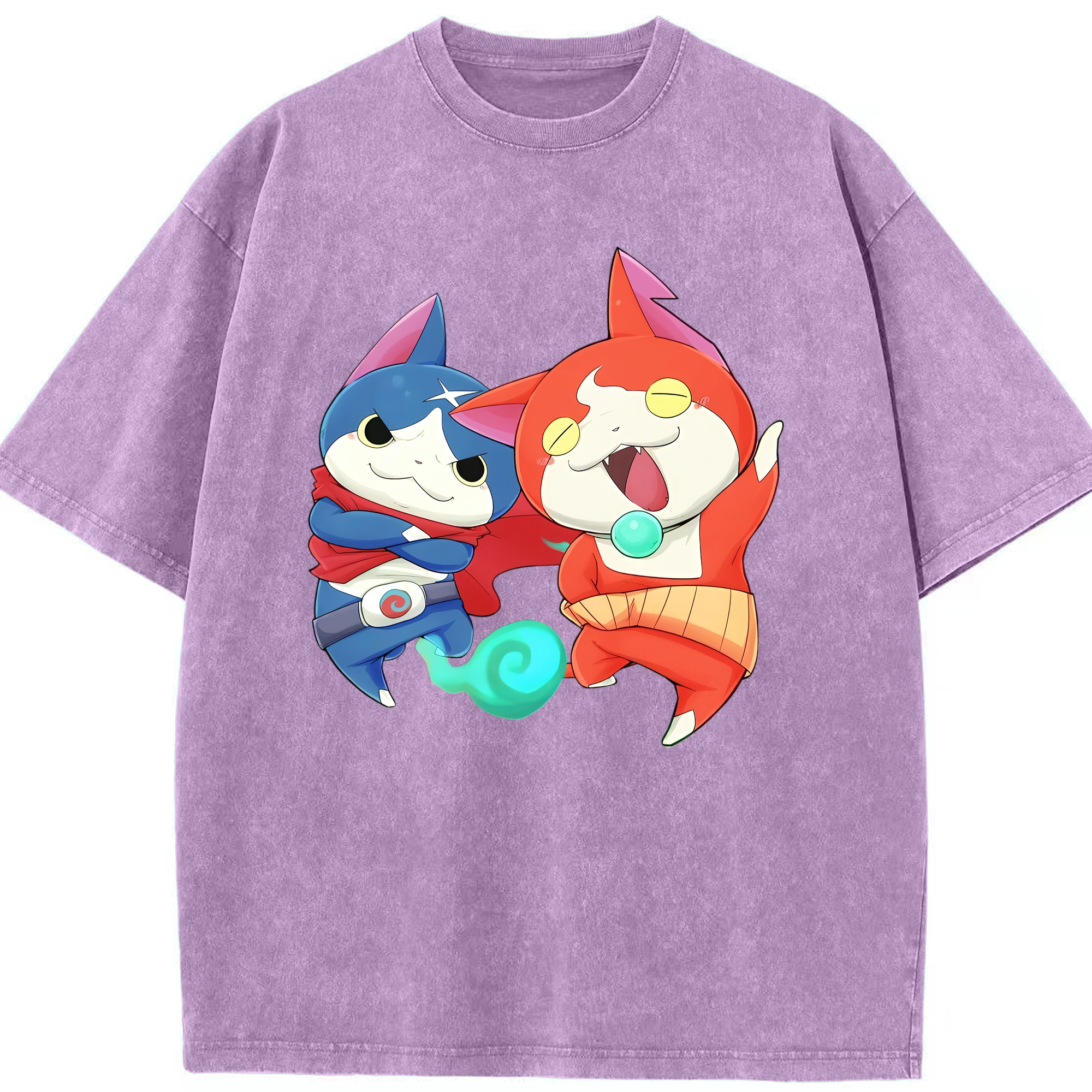 （画像用） 妖怪ウォッチ Yo-kai Watch 綿100% ヴィンテージ風 半袖Tシャツ（フロントプリント）