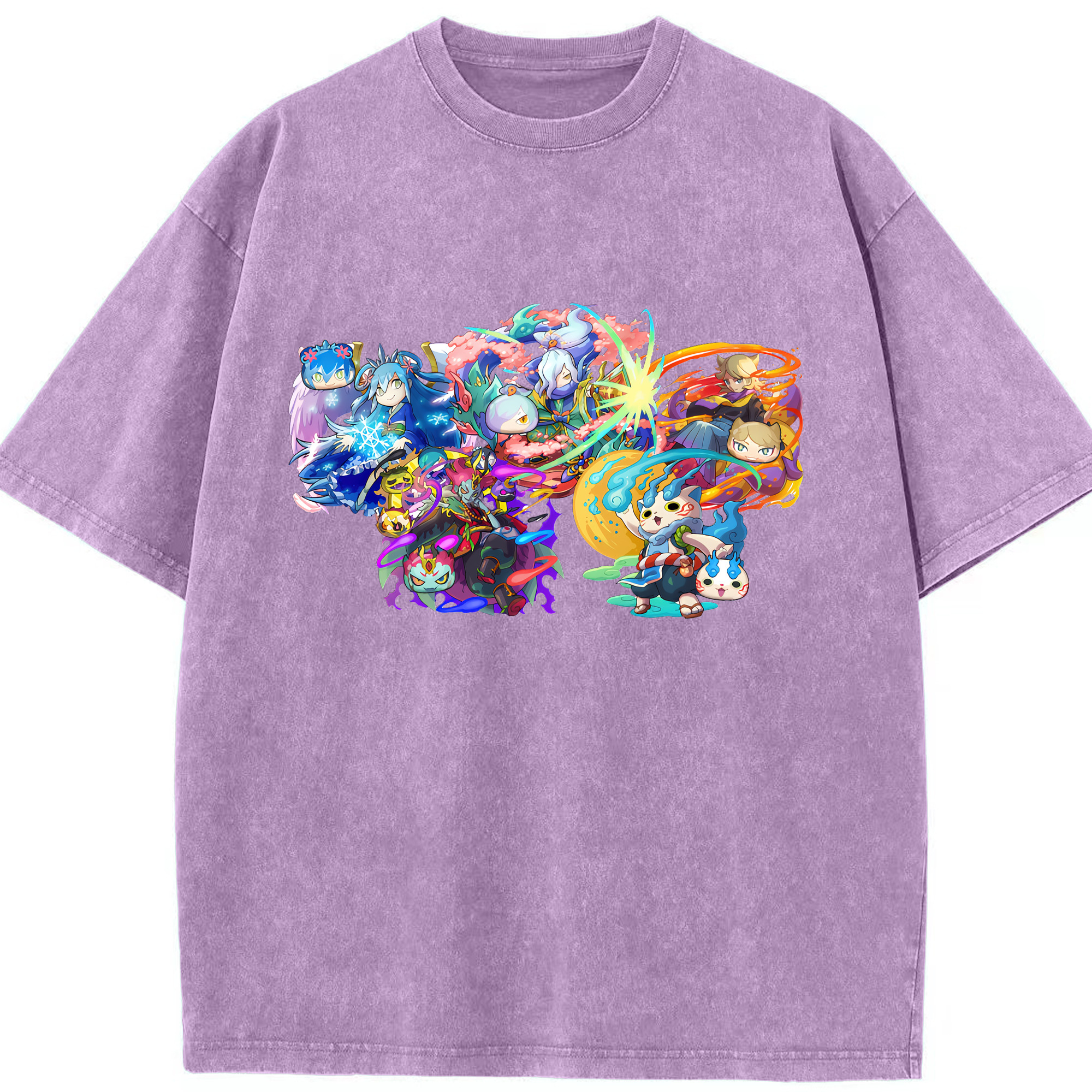 （画像用） 妖怪ウォッチ Yo-kai Watch 綿100% ヴィンテージ風 半袖Tシャツ（フロントプリント）