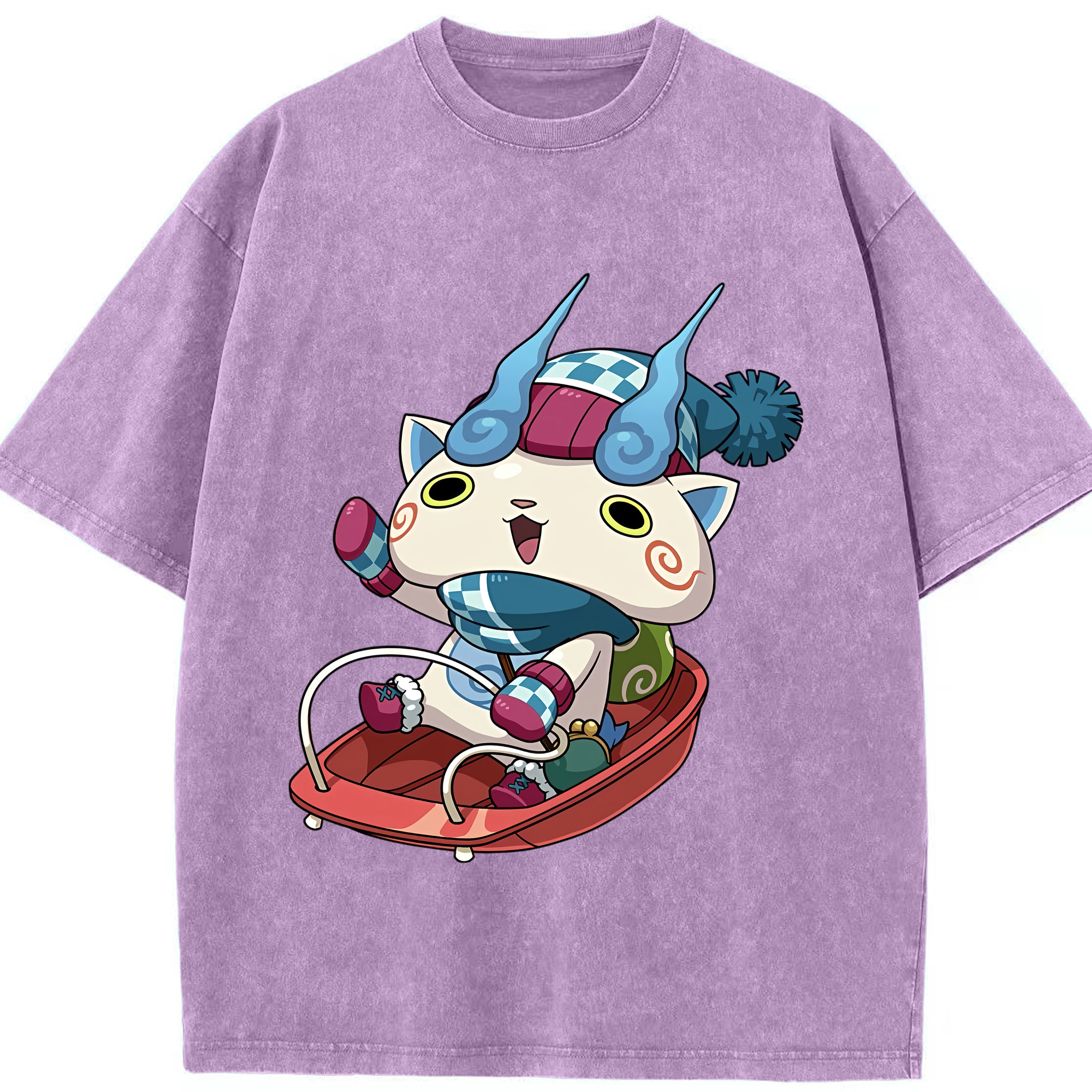 （画像用） 妖怪ウォッチ Yo-kai Watch 綿100% ヴィンテージ風 半袖Tシャツ（フロントプリント）