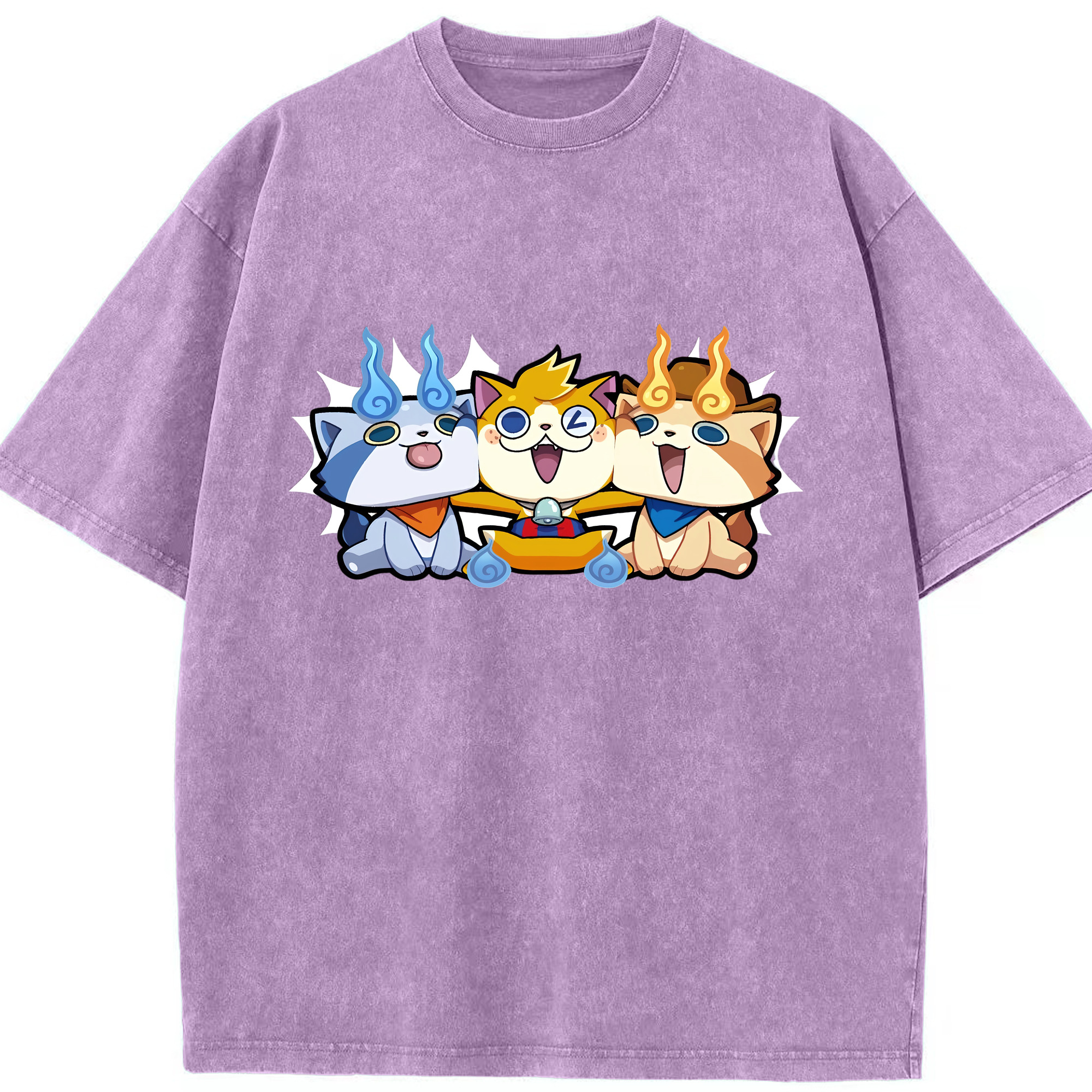 （画像用） 妖怪ウォッチ Yo-kai Watch 綿100% ヴィンテージ風 半袖Tシャツ（フロントプリント）