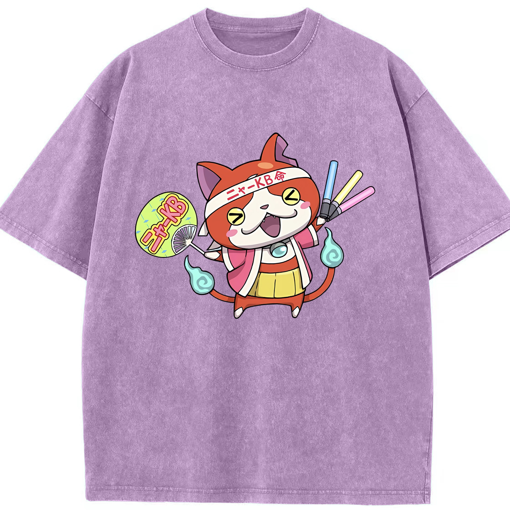 （画像用） 妖怪ウォッチ Yo-kai Watch 綿100% ヴィンテージ風 半袖Tシャツ（フロントプリント）